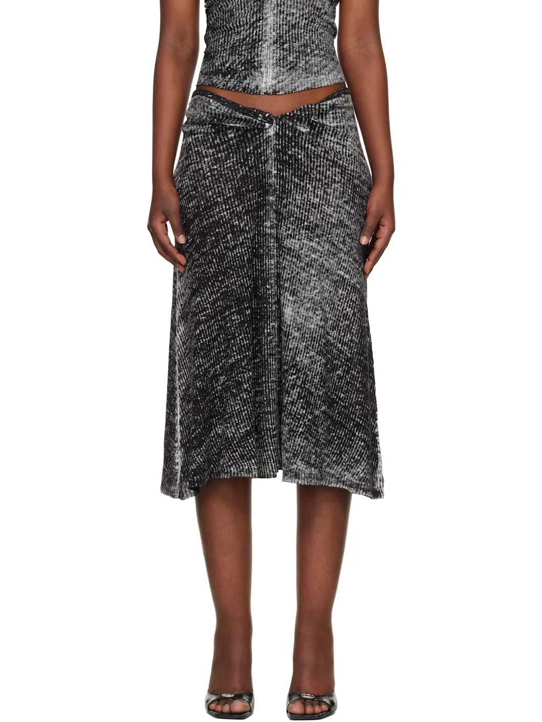Gray M-Livette Midi Skirt - 1
