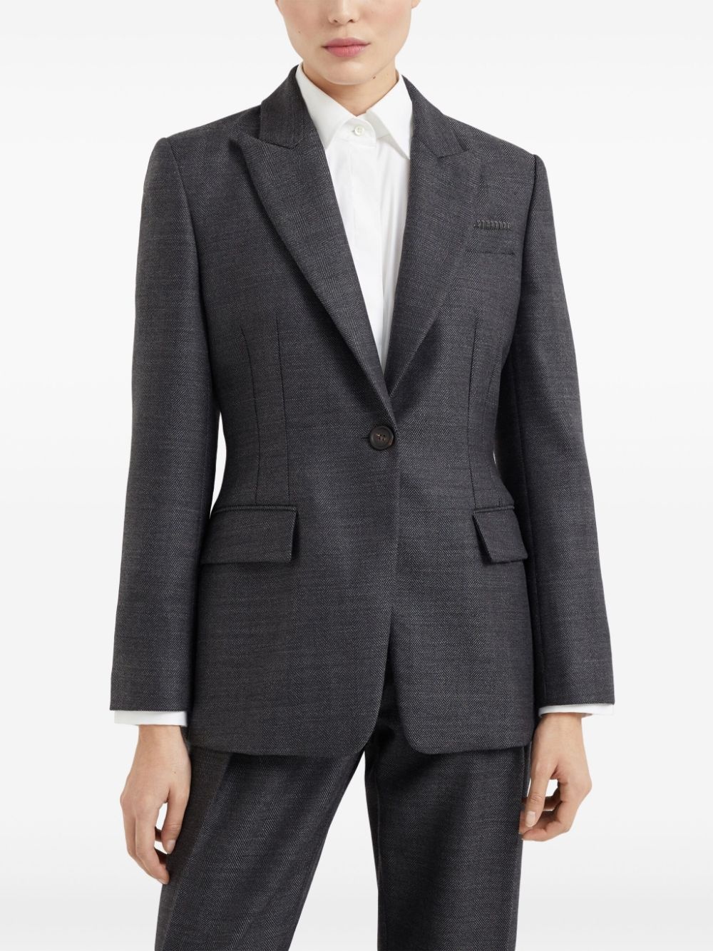 single-breasted virgin-wool blazer - 3