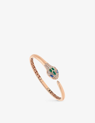 BVLGARI Serpenti Seduttori 18ct rose-gold, 0.5ct round-cut diamond and 0.4ct sapphire bangle bracelet outlook