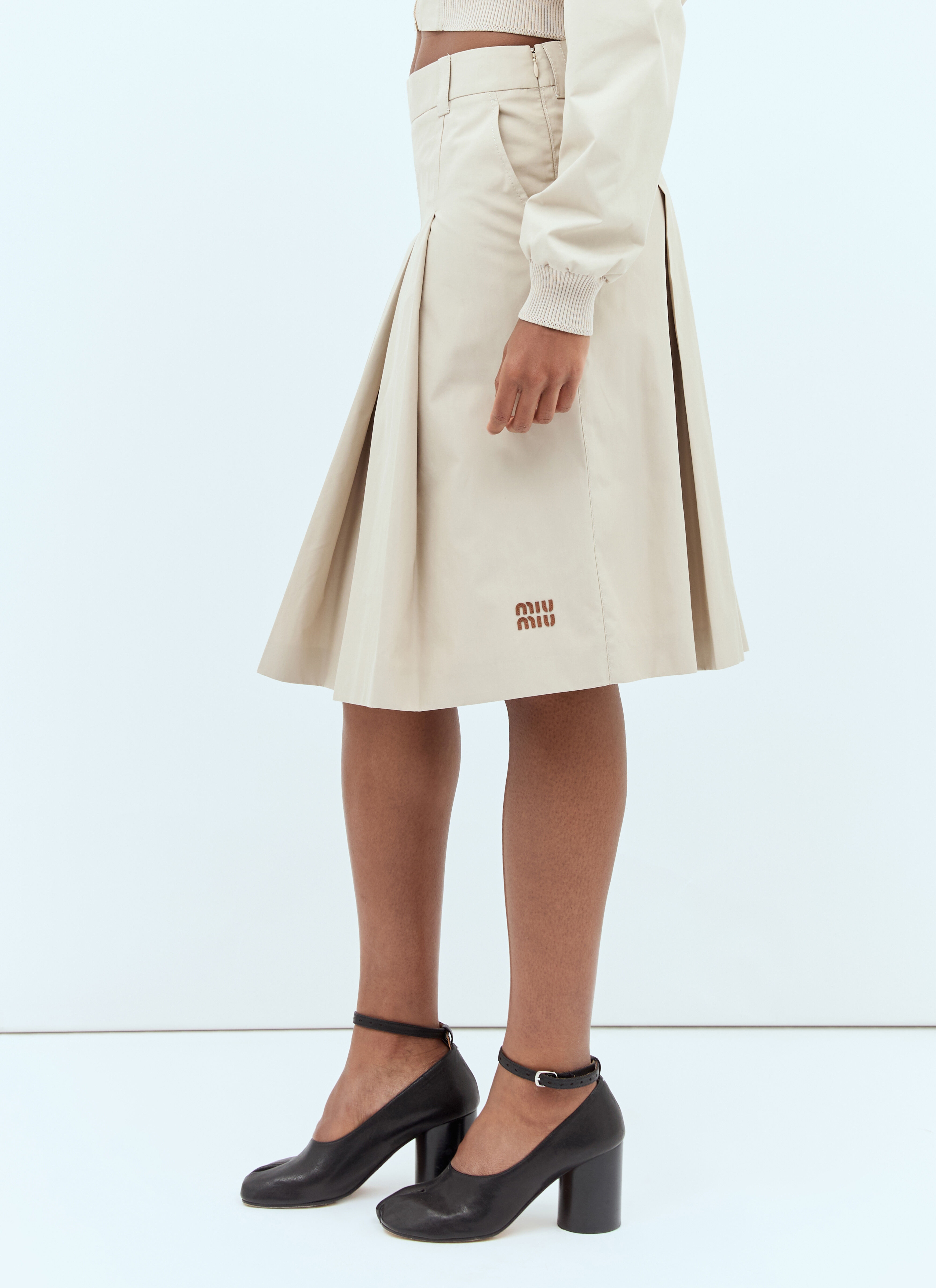 Pleated Midi Skirt - 4