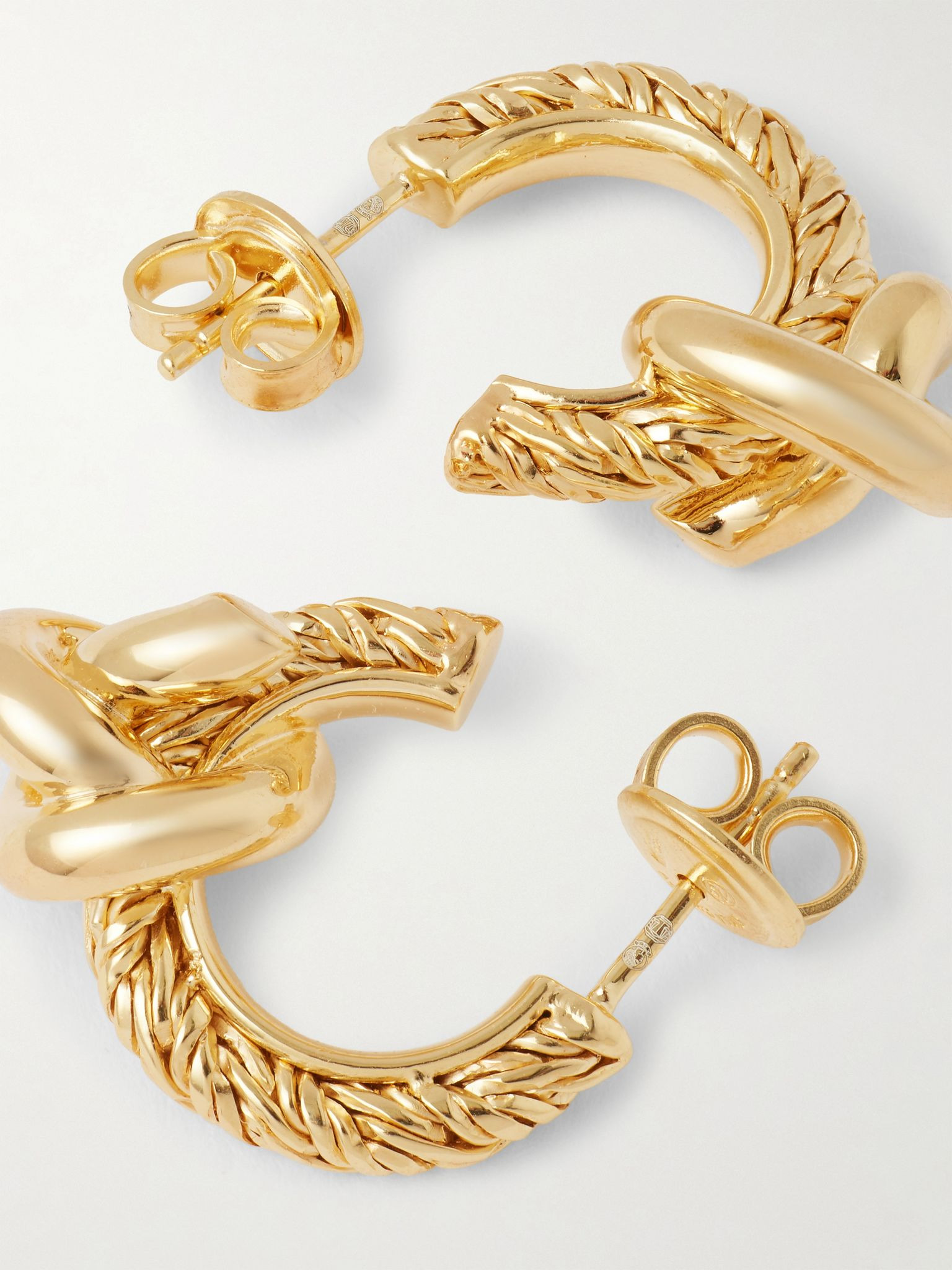 Gold-plated hoop earrings Gold - 3