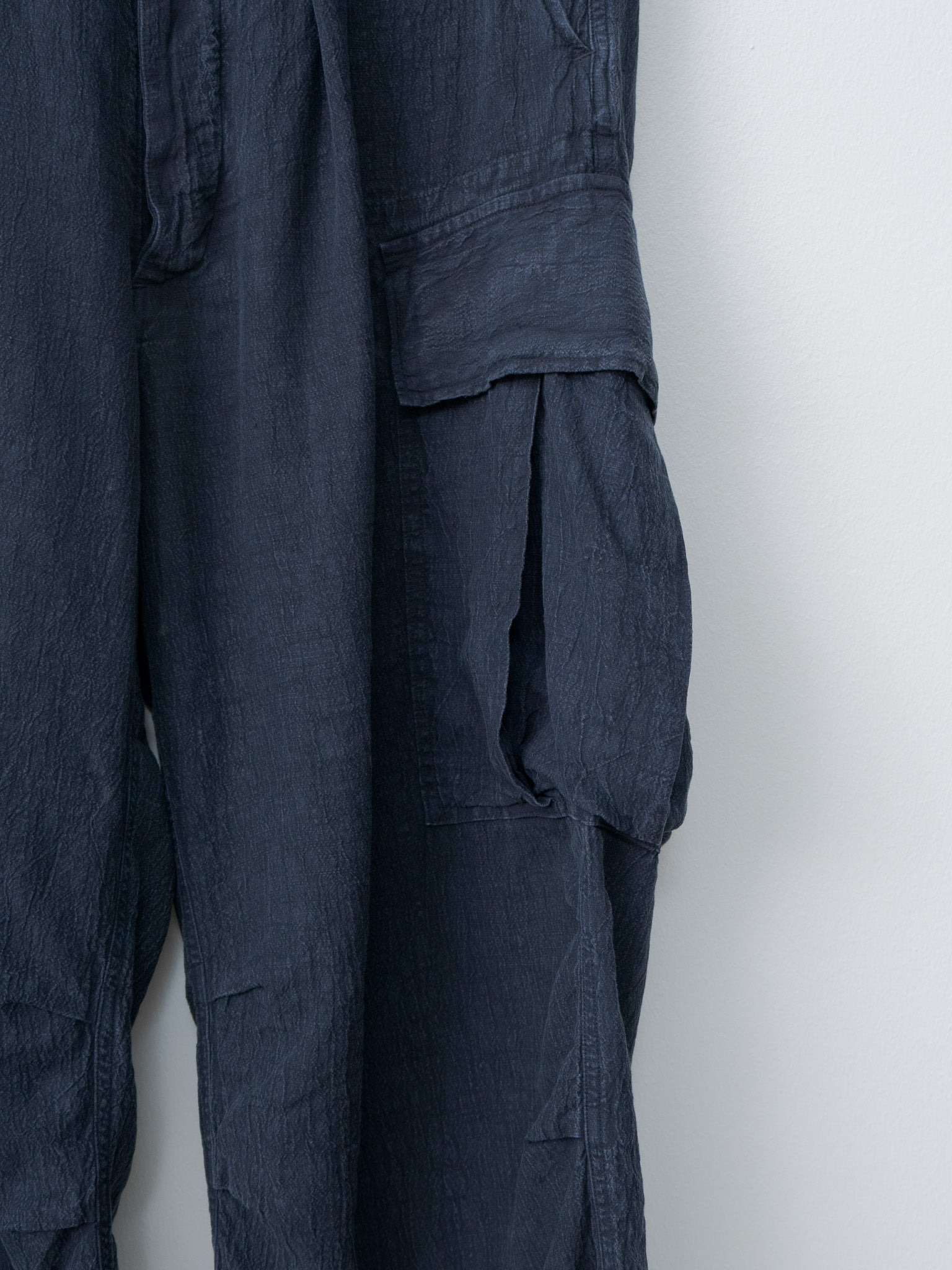 Linen Jungle Fatigue Pants - Navy - 6