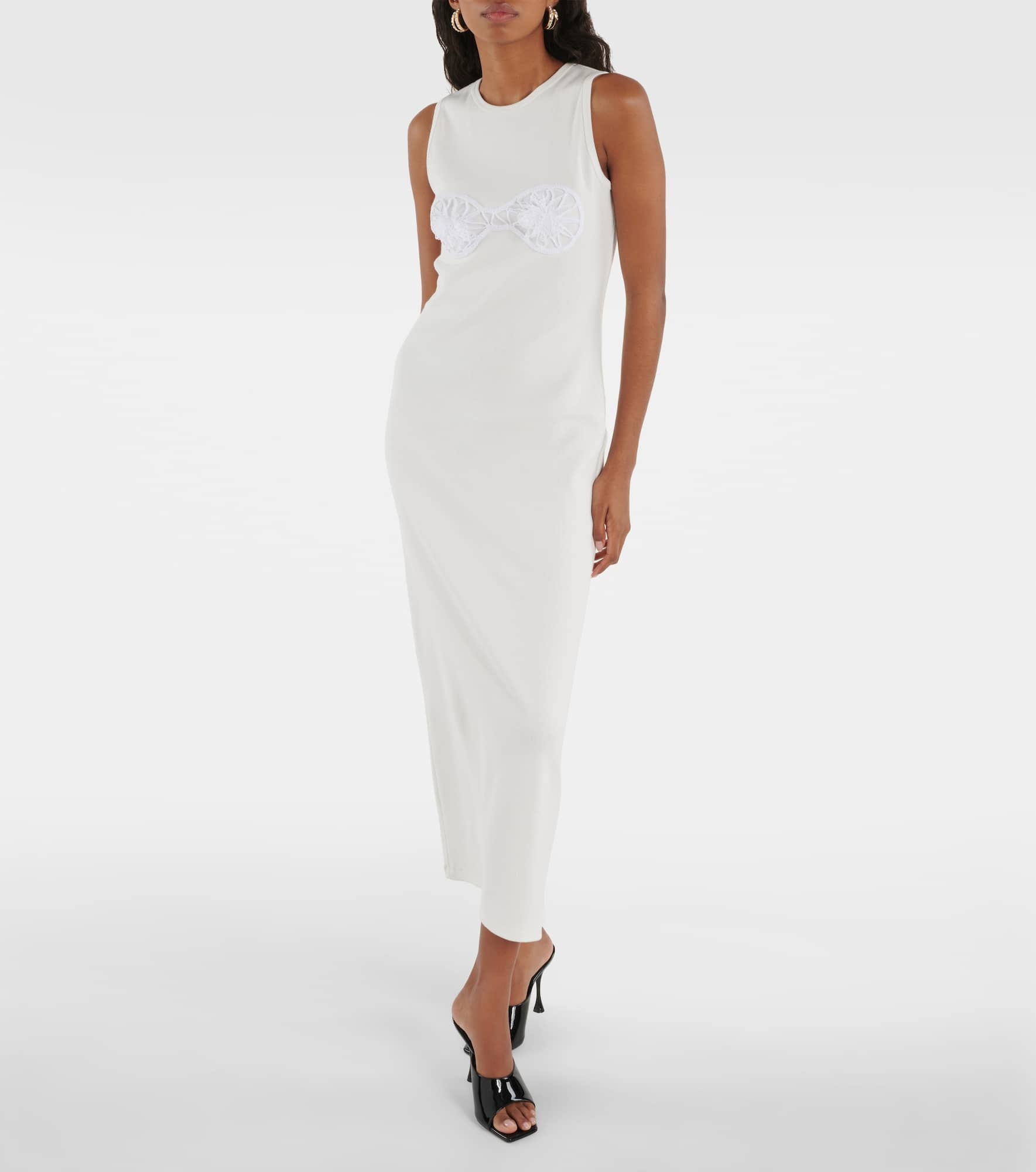 Crochet-trimmed cotton midi dress - 2