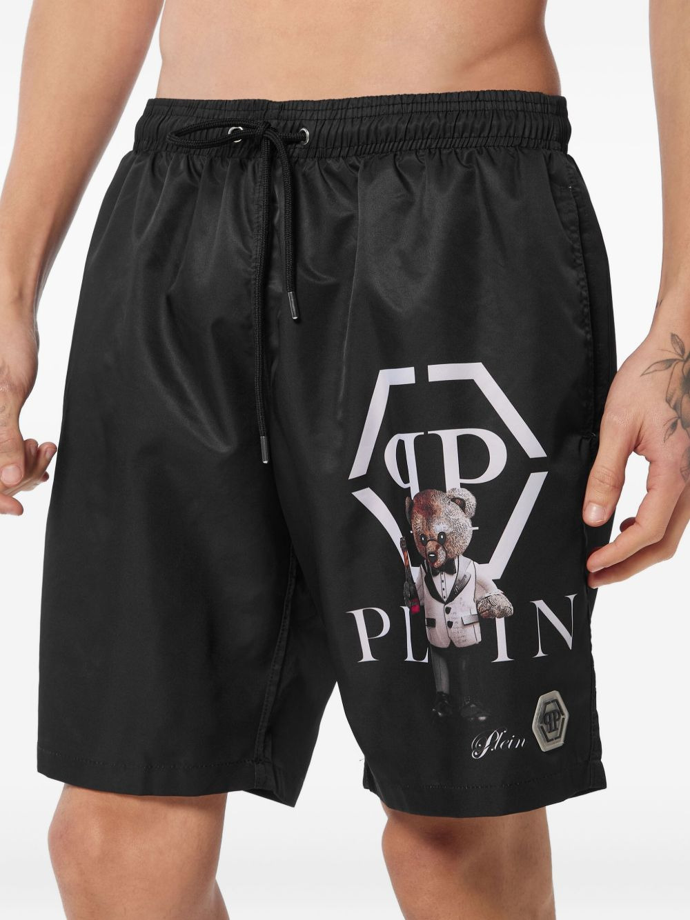 teddy-print swim shorts - 4