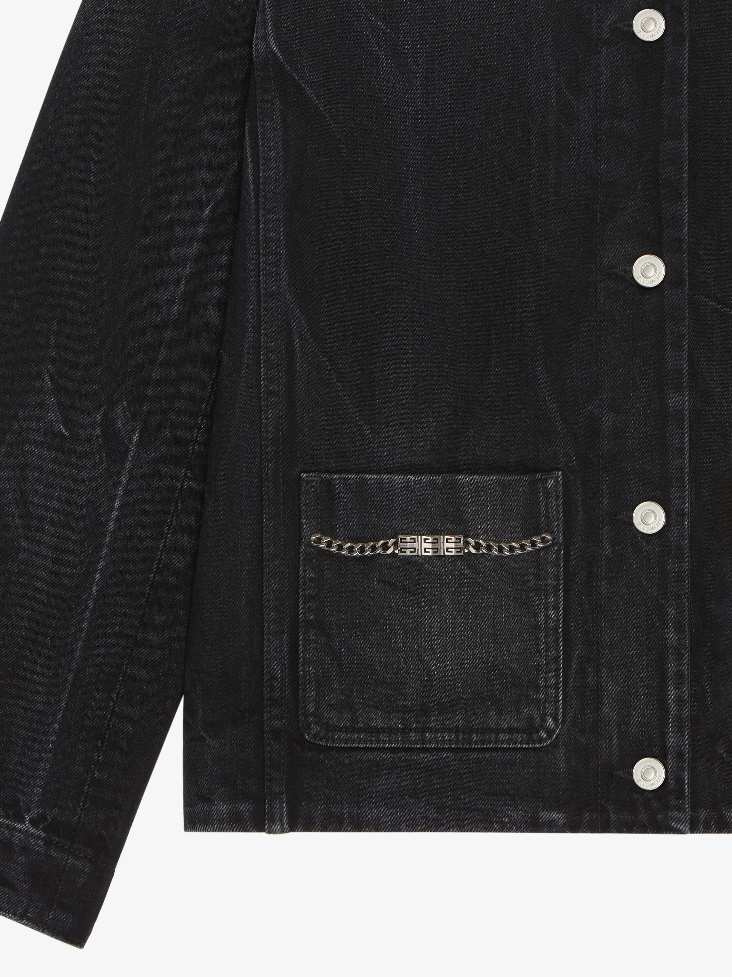 JACKET IN DENIM WITH CHAINS DETAIL - 5