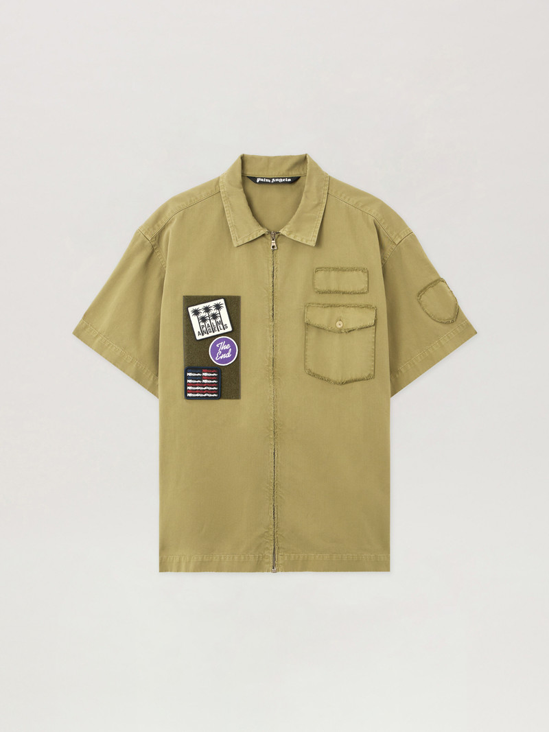 Military Patch Zipped Shirt 1