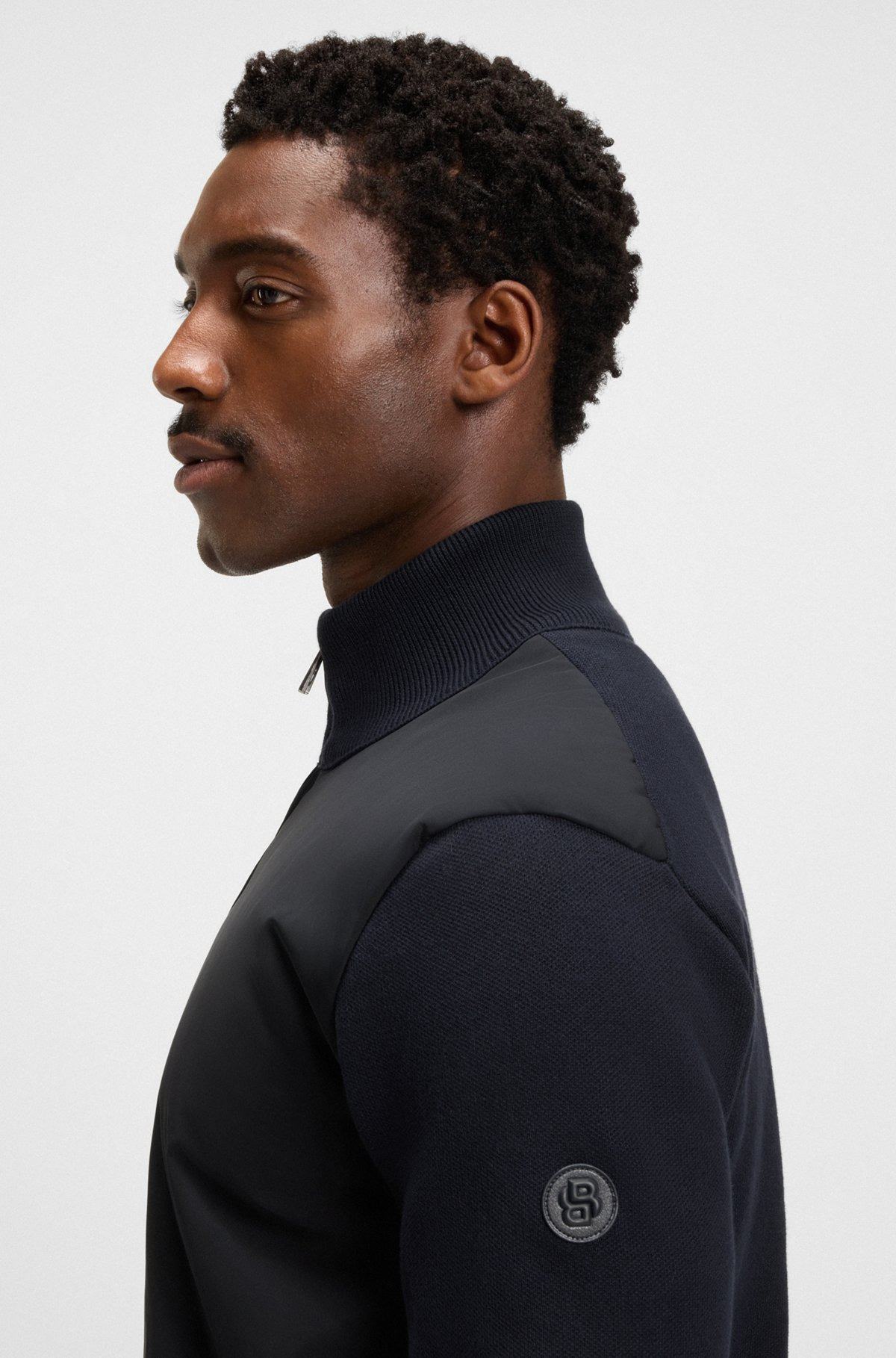 REGULAR-FIT HYBRID JACKET WITH DOUBLE B MONOGRAM - 6