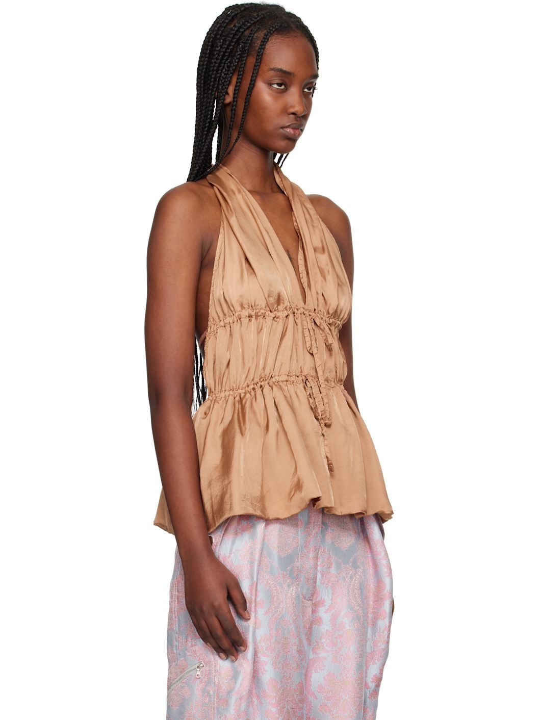 Tan Halterneck Top - 2
