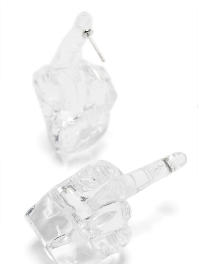 Y/Project hand-shaped transparent earrings outlook