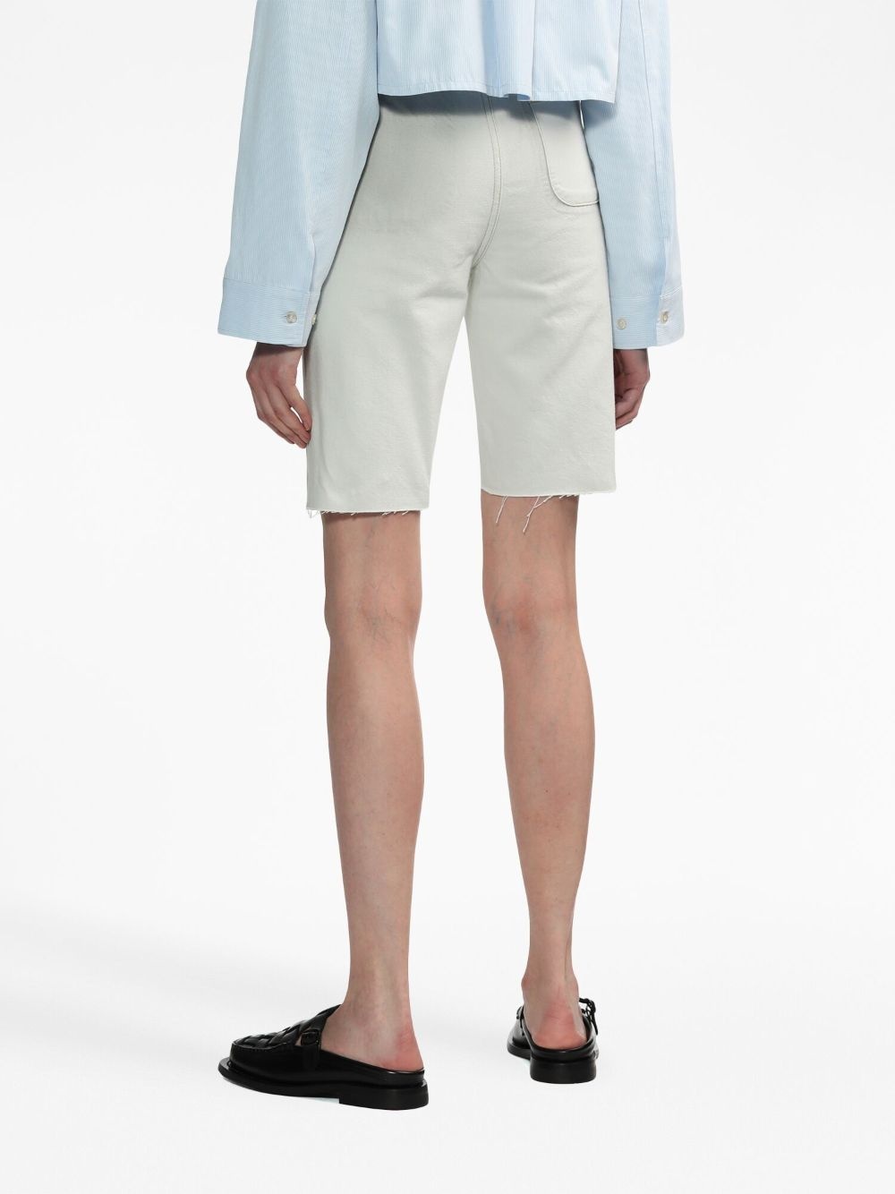 knee-length denim shorts - 4