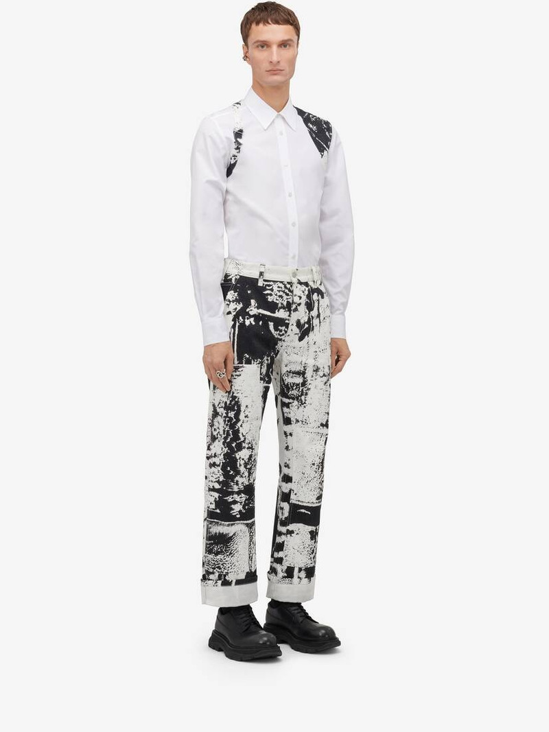 Men's Fold Harness Shirt in Optic White 3