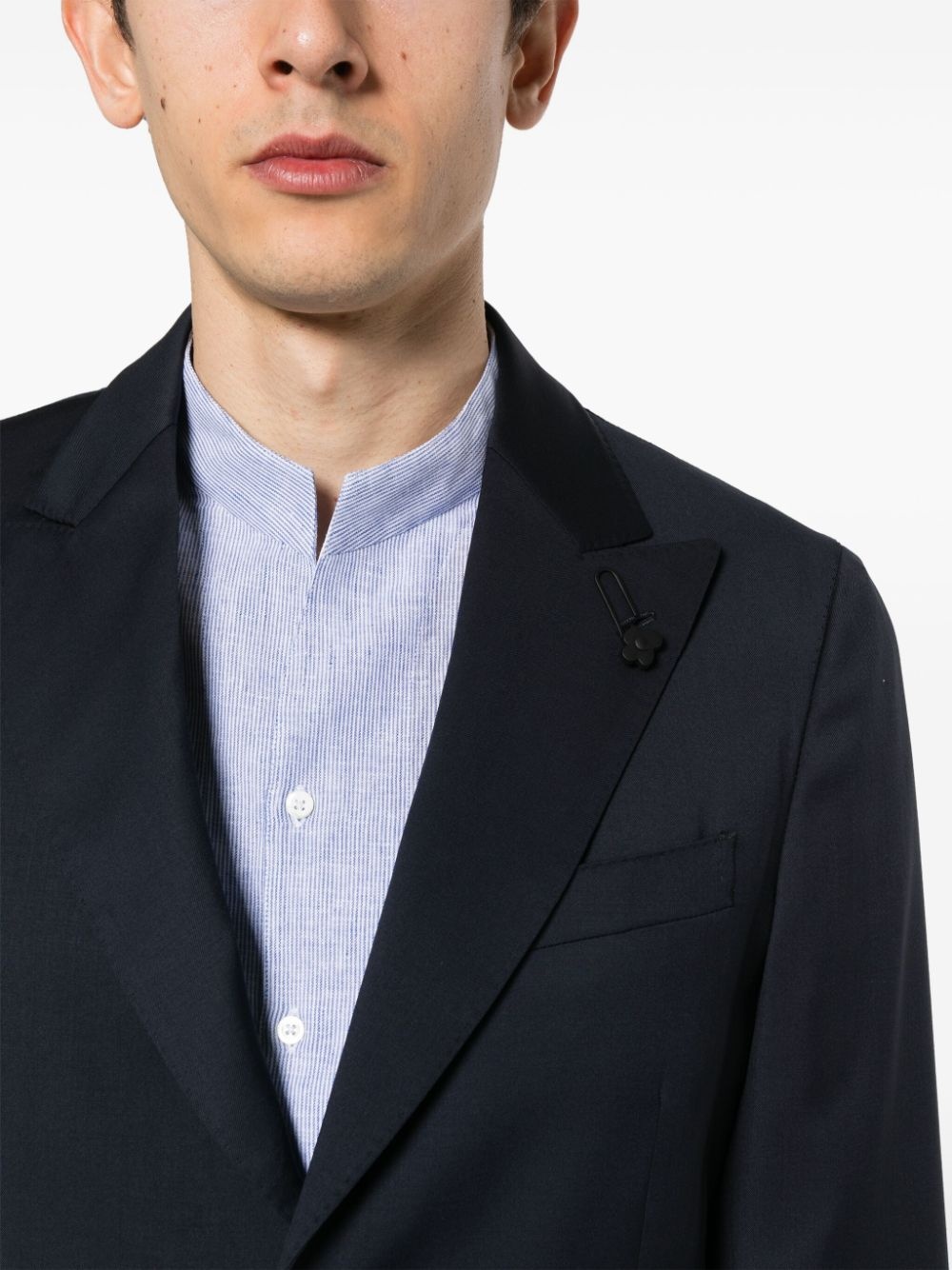 single-breasted wool blazer - 5