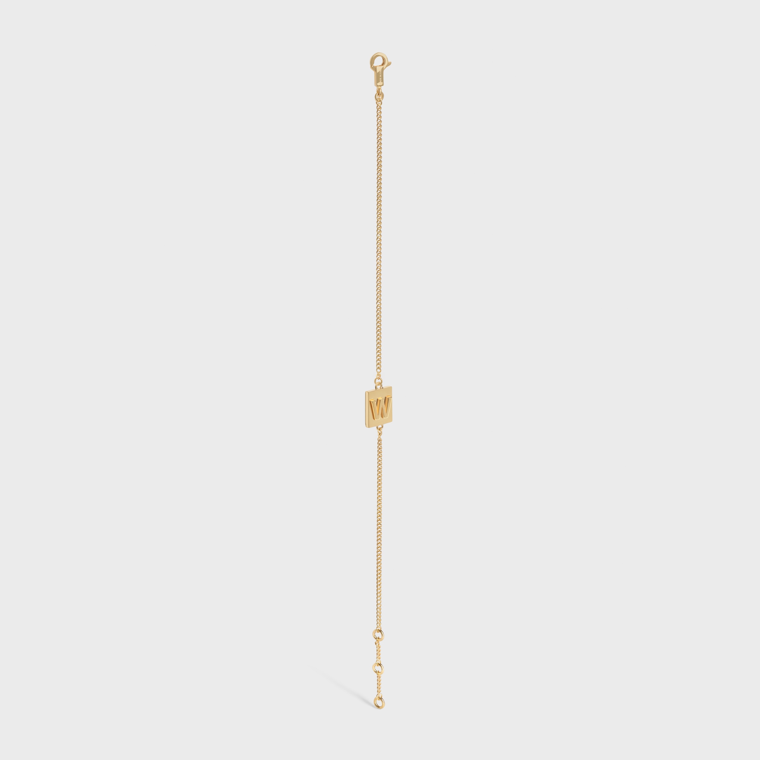 Alphabet W Bracelet in Brass with Gold Finish - 3