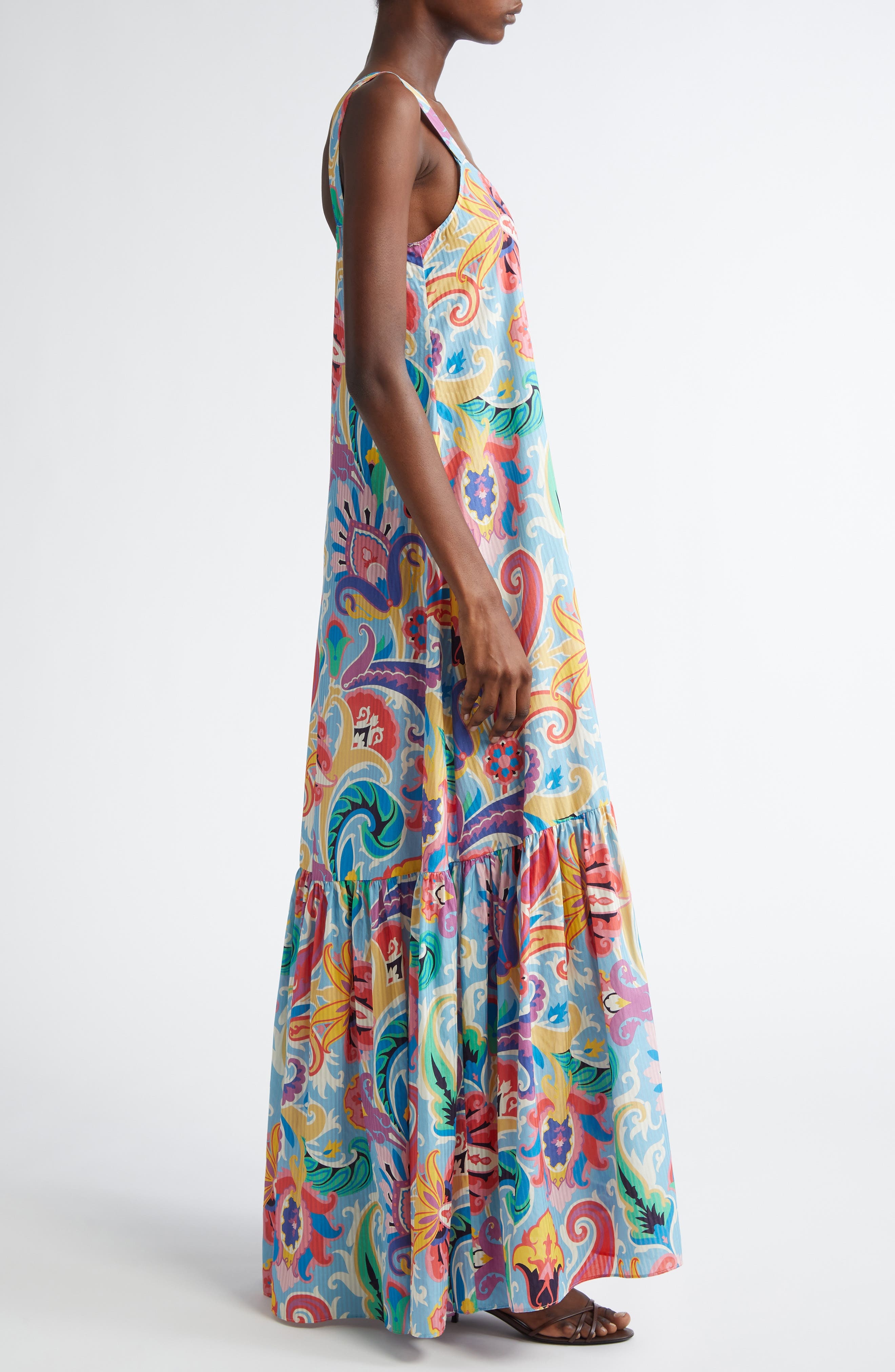 Etro Paisley Maxi Dress in Stampa F.do Blue at Nordstrom - 3