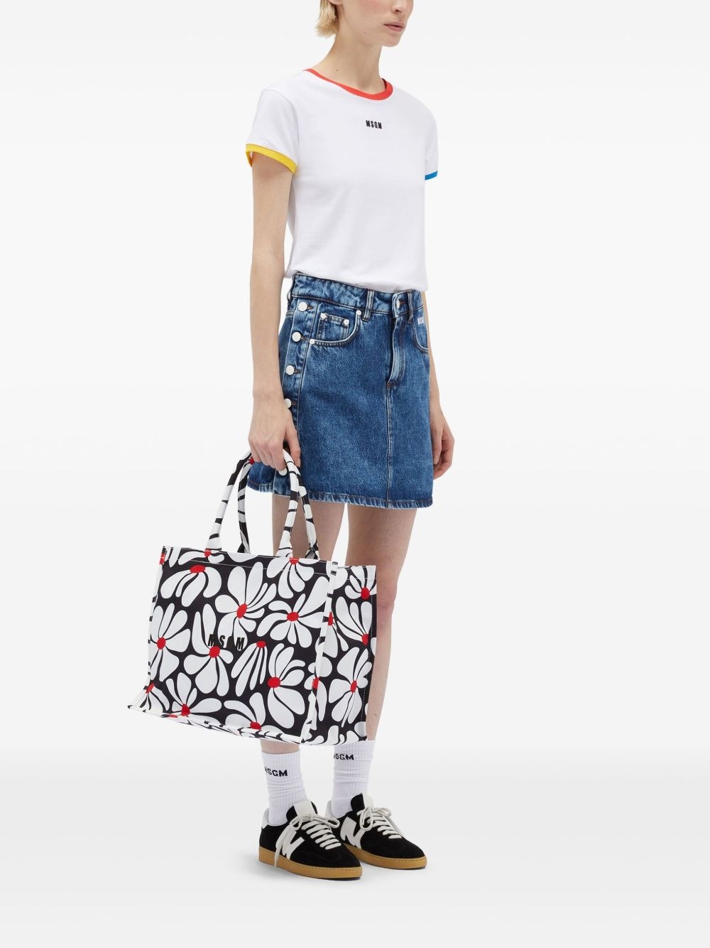 floral-print tote bag - 2