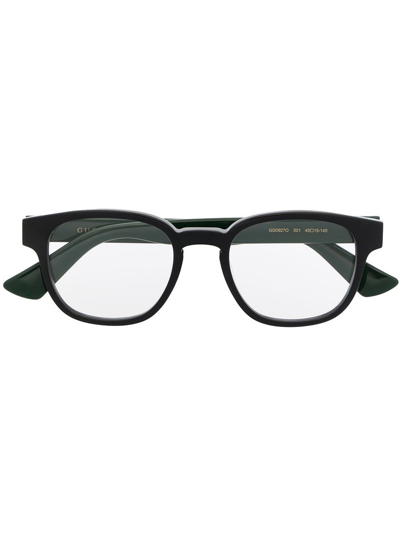 square-frame logo-detail glasses 1