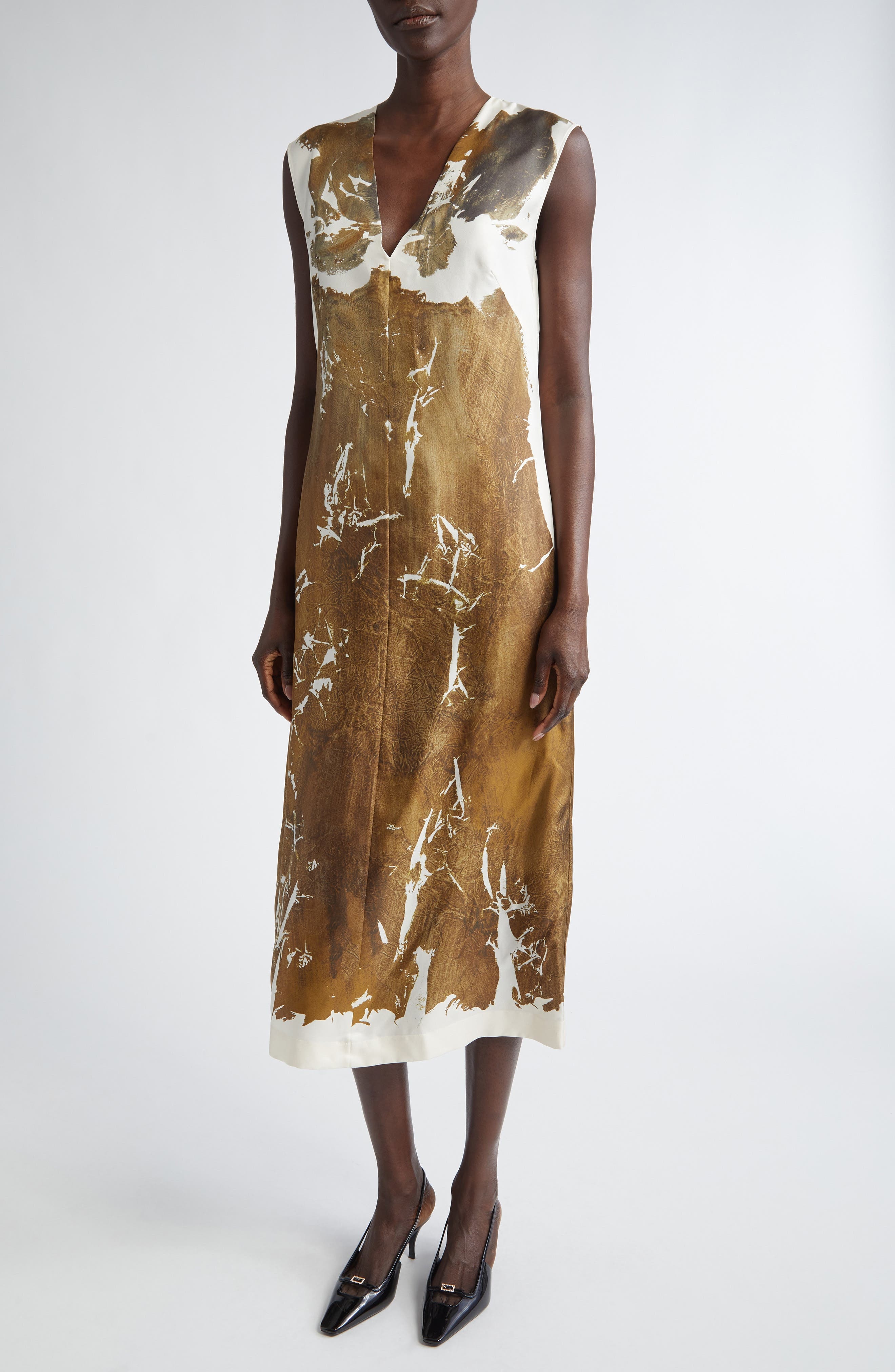 Altuzarra Cherie Body Print Silk Midi Dress in 346315 Python Painted Bodies at Nordstrom - 1