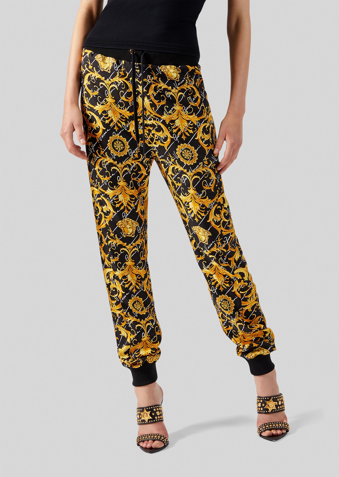 Barocco Signature Print Silk Trackpants - 2