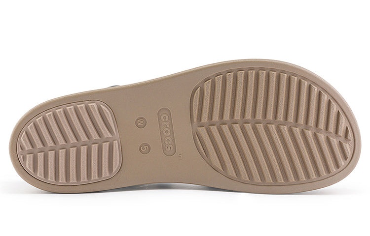 (WMNS) Crocs Brooklyn Ankle Strap Wedge Sandals 'Black Beige' 209406-07H - 6