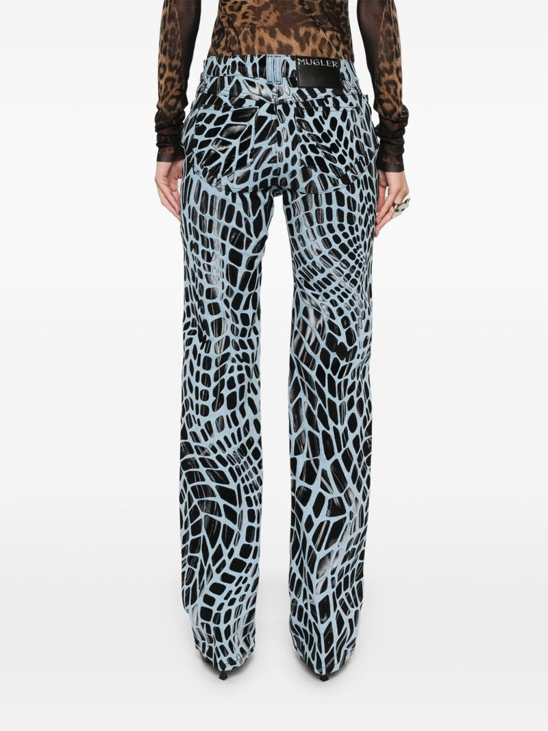 velvet-print straight-leg jeans 4
