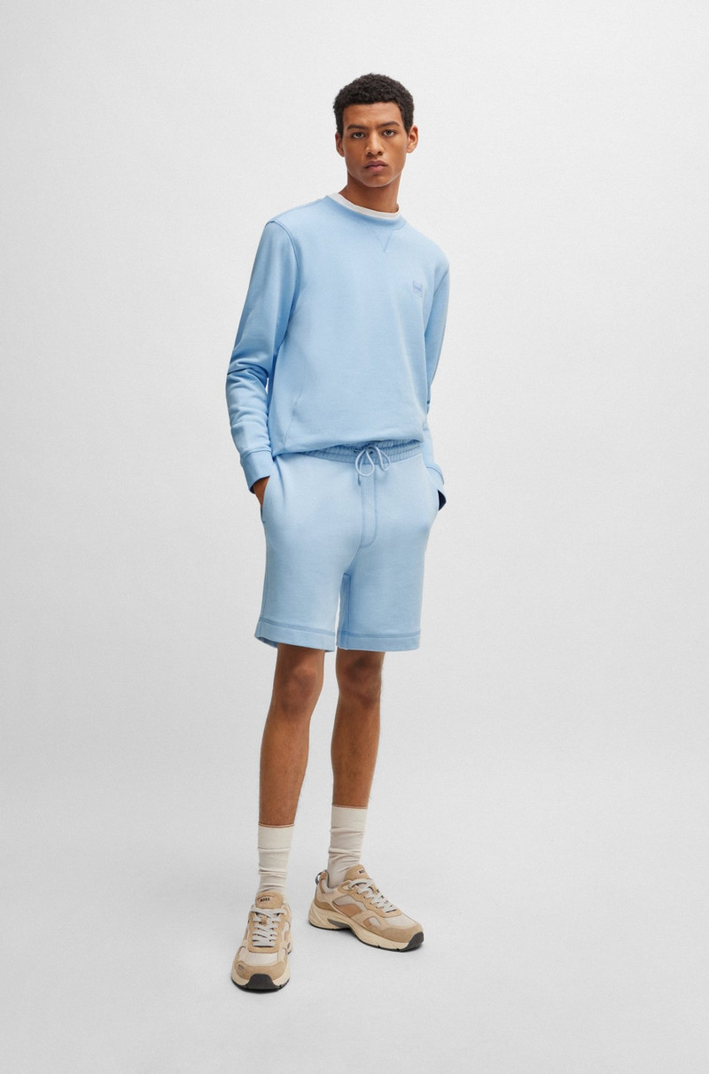 BOSS COTTON-TERRY REGULAR-FIT SHORTS WITH LOGO BADGE outlook