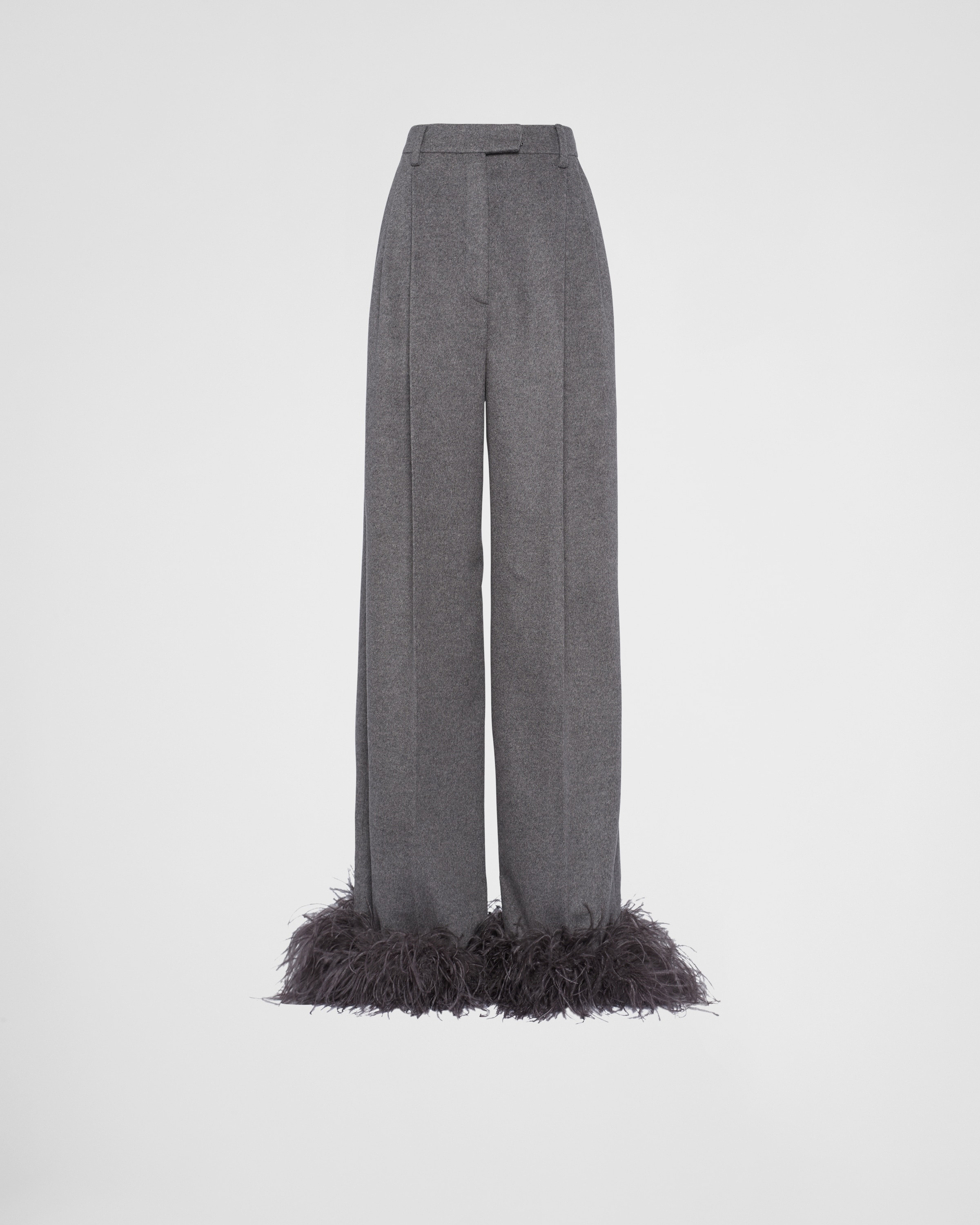 Cashmere pants with feathers - 1