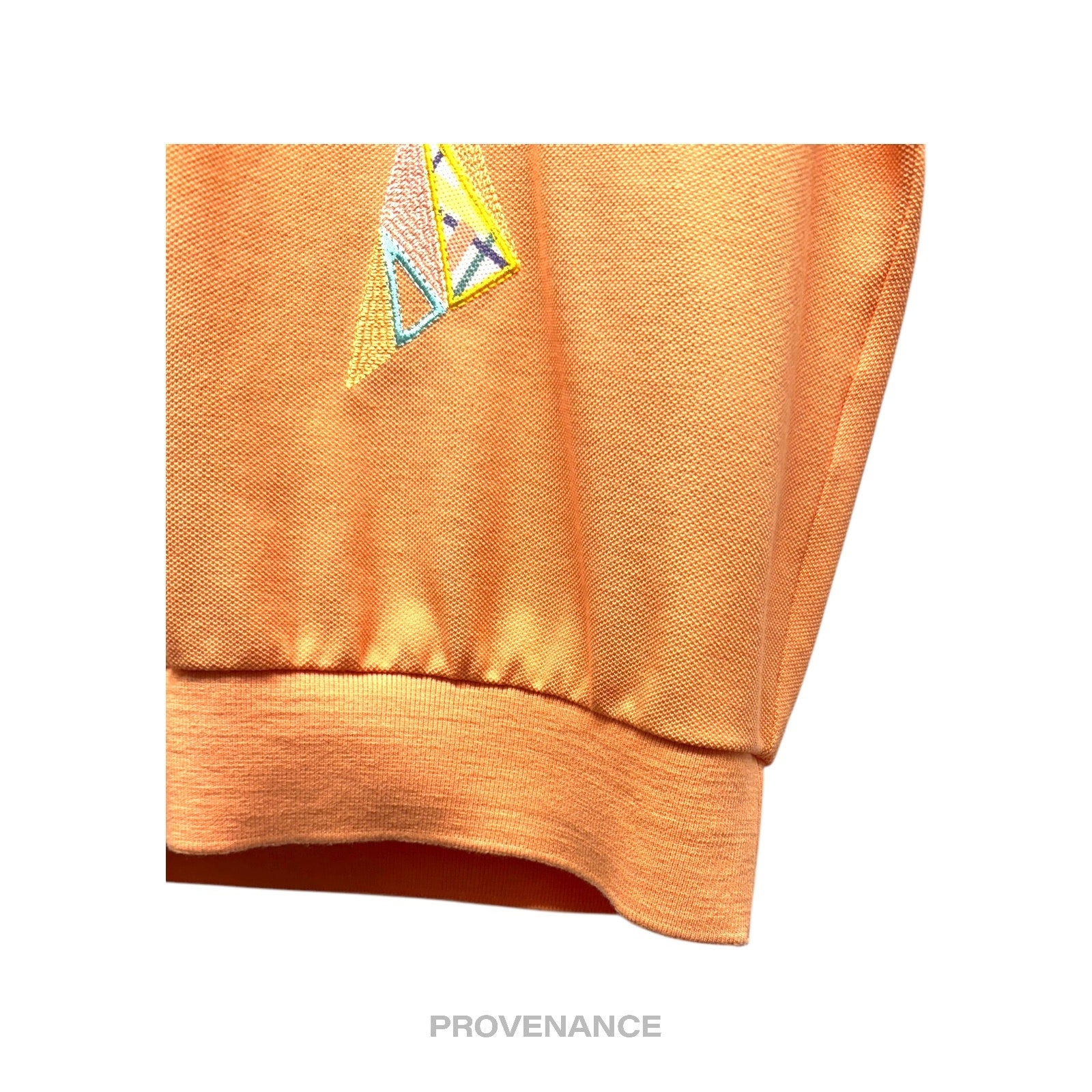 Balenciaga BB Logo Golf Polo Shirt - Peach Embroidered L - 4