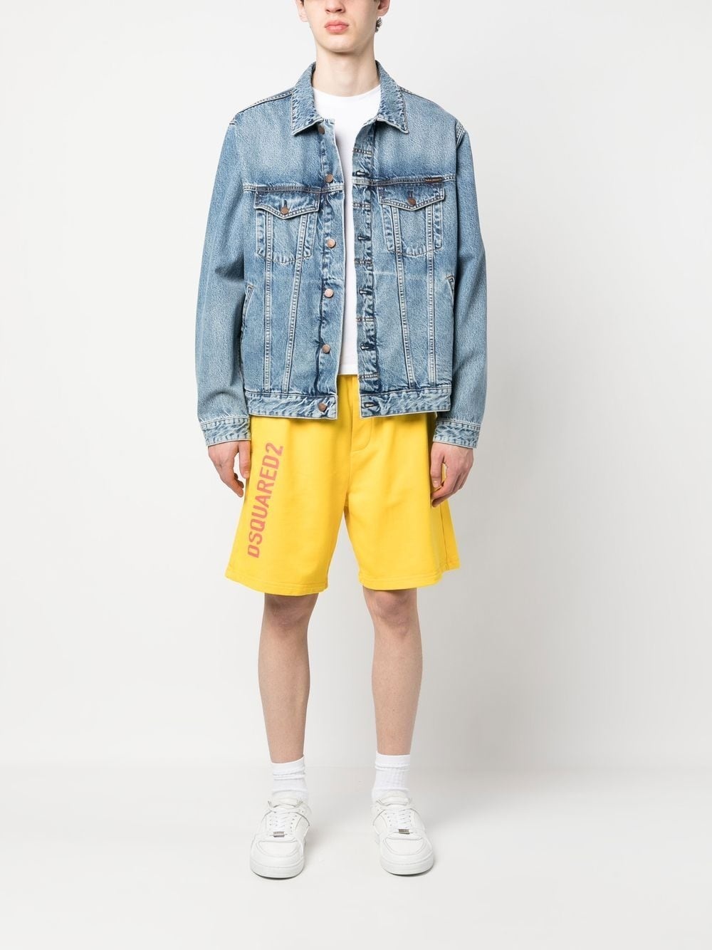 cotton logo print shorts - 2