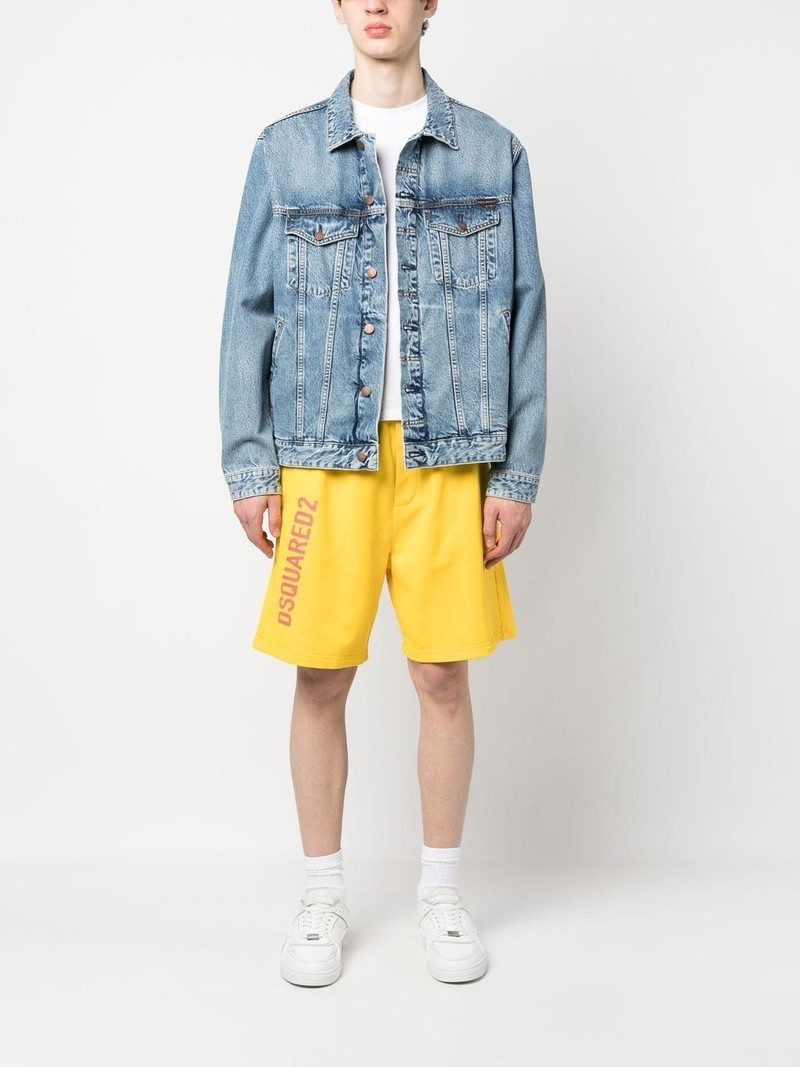 DSQUARED2 cotton logo print shorts outlook