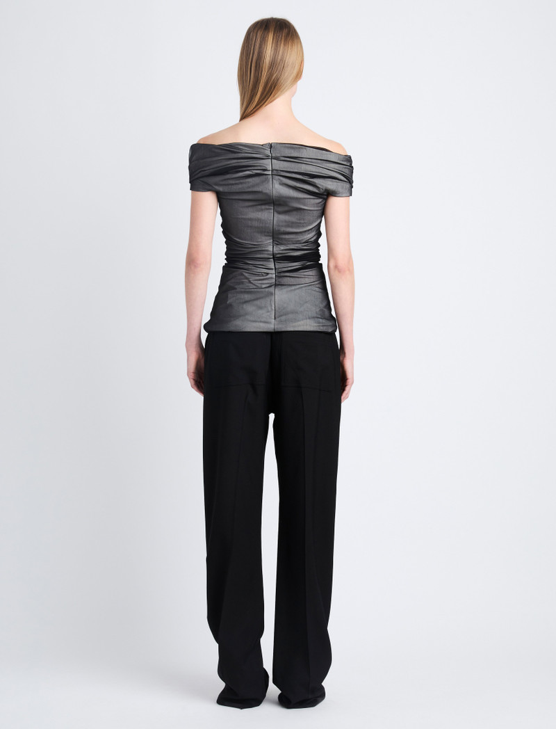 Allegra Off The Shoulder Top in Silk Nylon 5