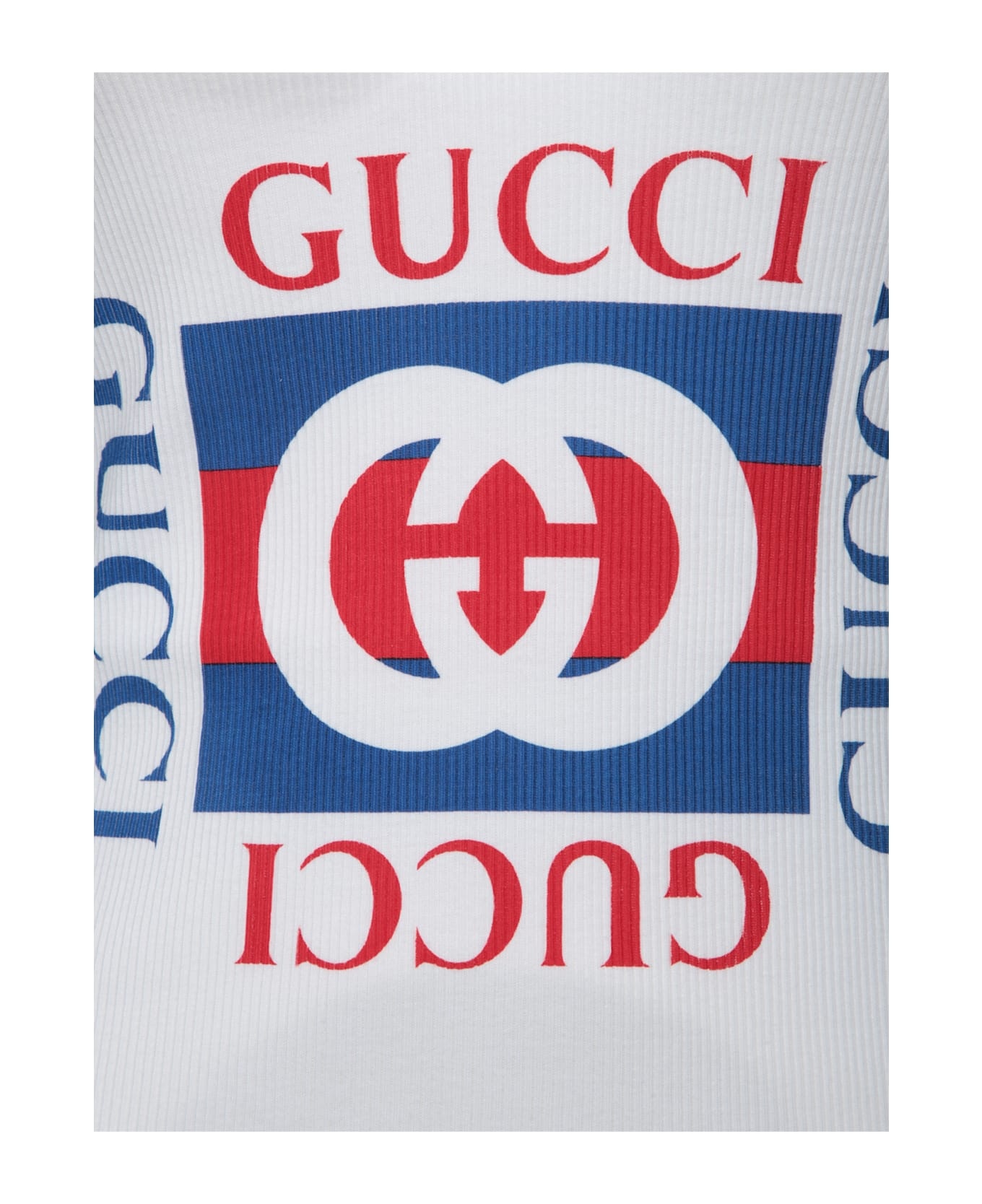 Ribbed Tank Top Gucci Print - 3