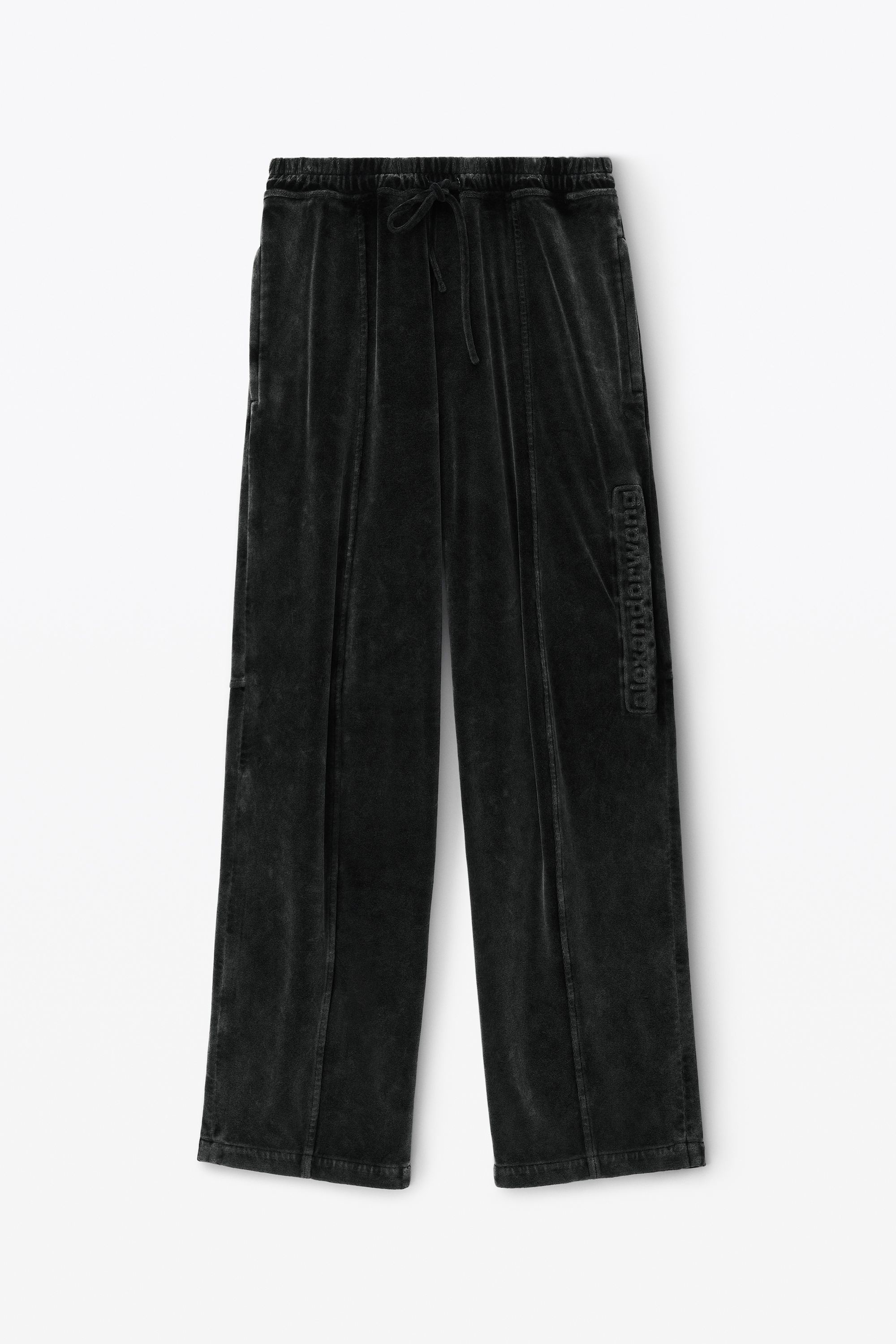 logo track pant in velour - 1