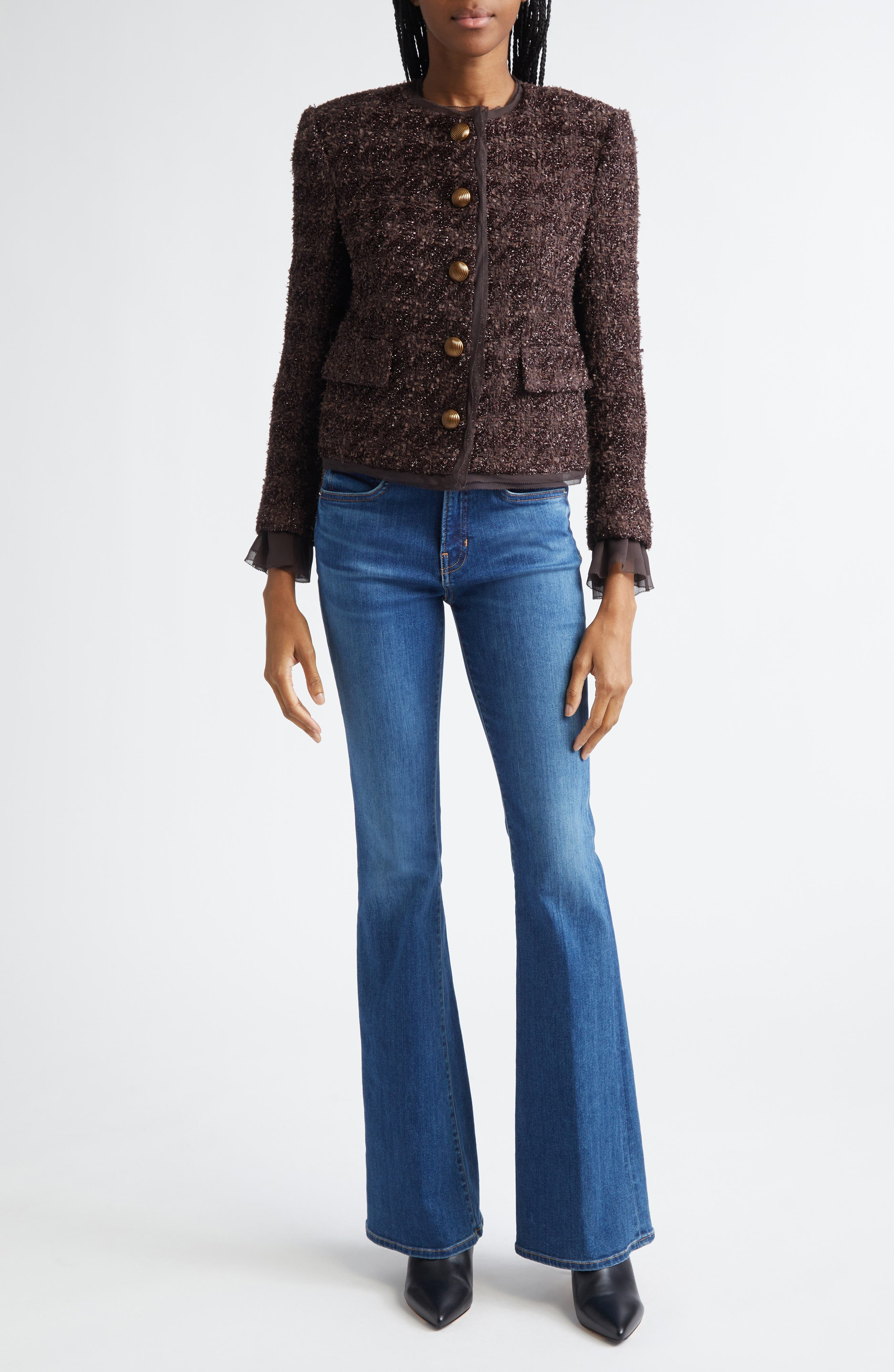 Veronica Beard Audrina Metallic Jacket in Dark Currant at Nordstrom - 2