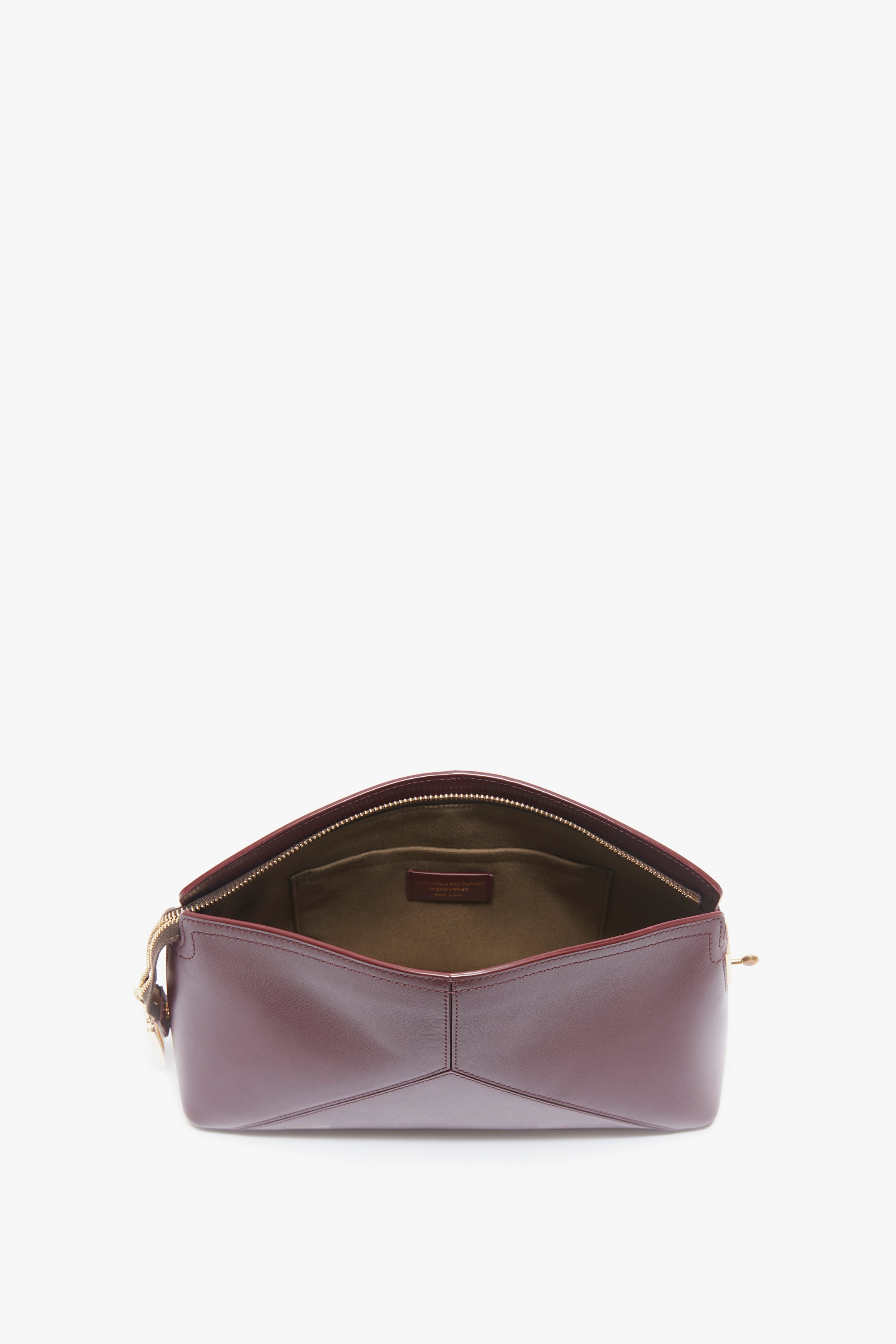 Victoria Clutch Bag In Burgundy Leather - 7