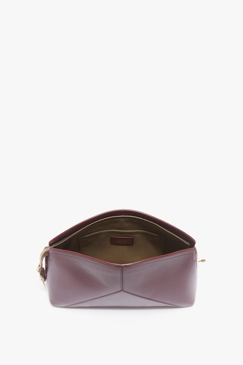 Victoria Clutch Bag In Burgundy Leather 7