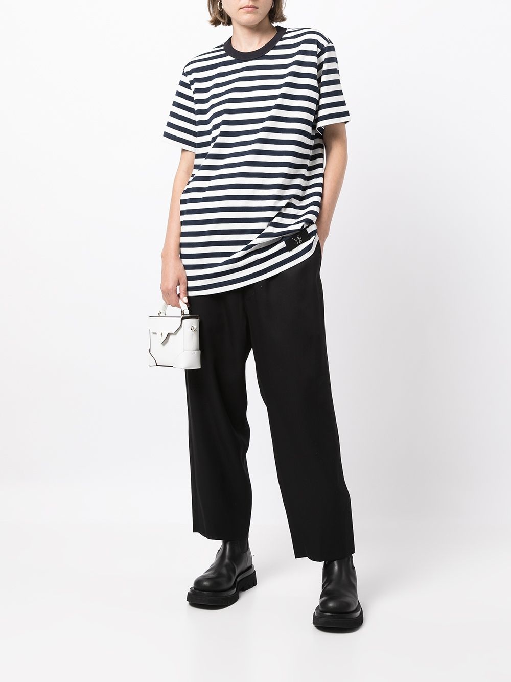 logo-patch striped T-shirt - 2