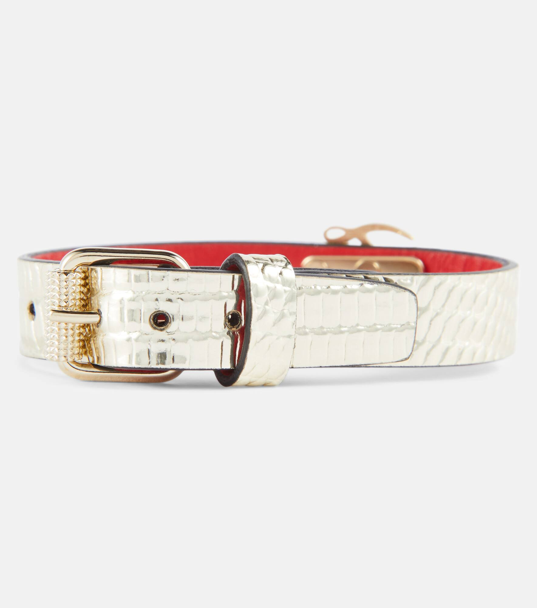 Loubilink lizard-effect leather bracelet - 2