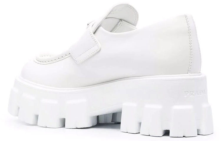 (WMNS) PRADA Brushed Leather Monolith Loafers 'White' 1D649M_B4L_F0009_F_B055 - 4