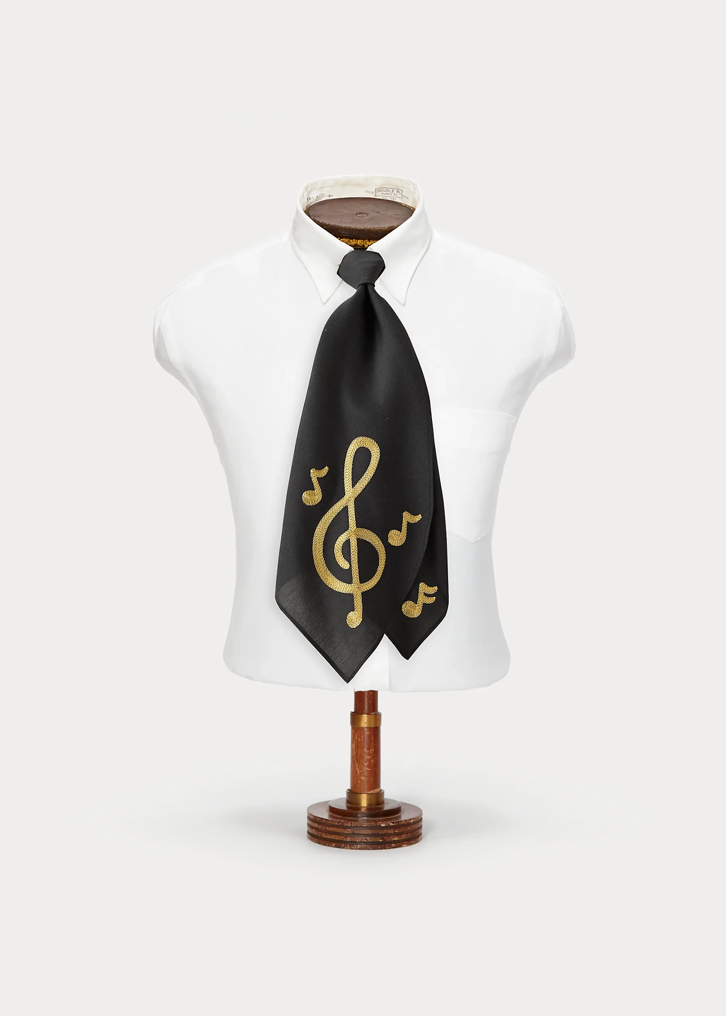 Embroidered Musical-Note Silk Cravat - 1
