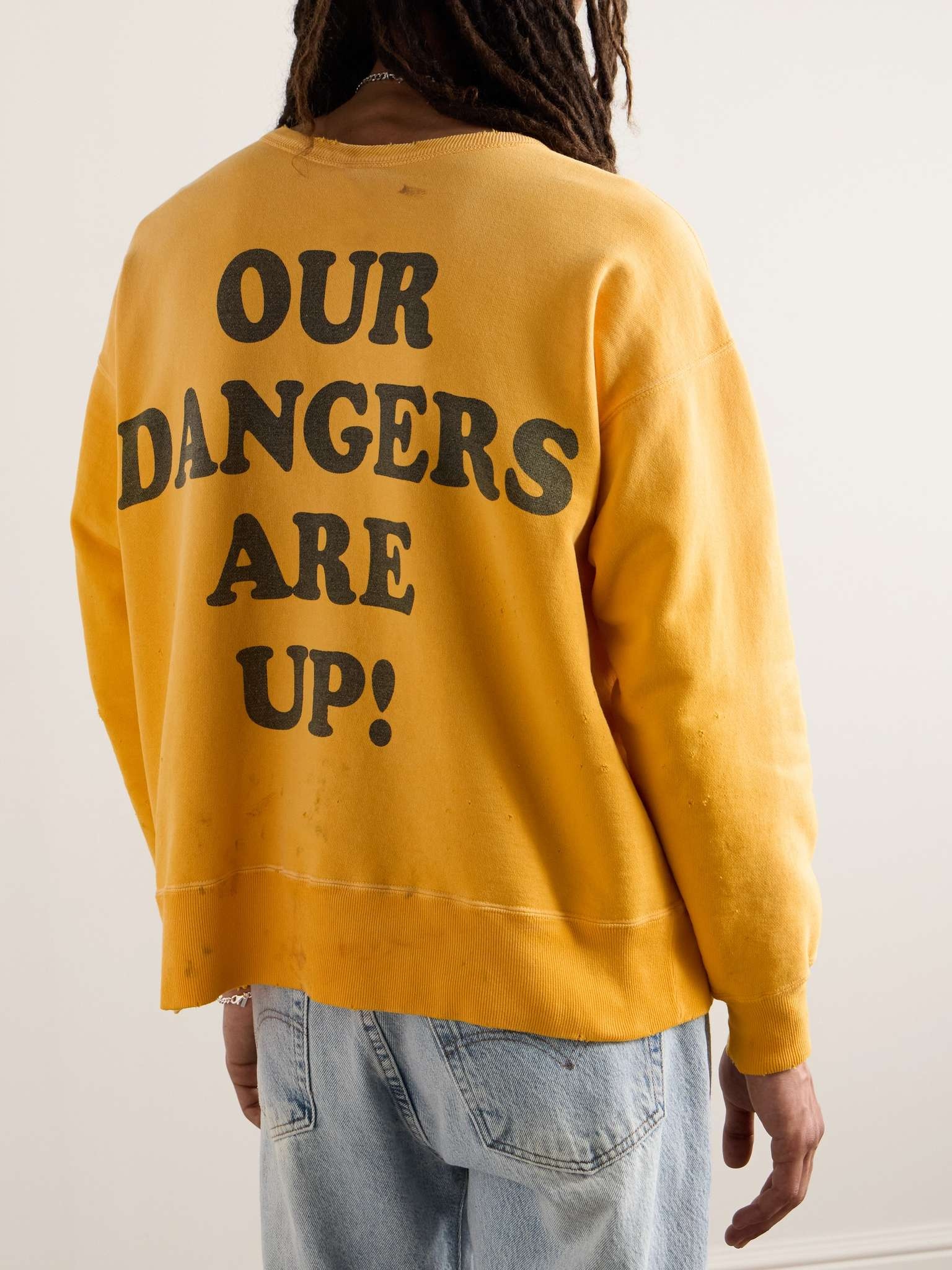 Distressed Printed Cotton-Jersey Sweatshirt - 3