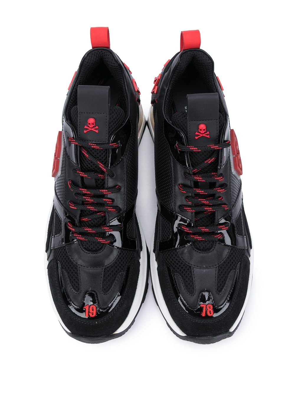 Hexagon contrast panel sneakers - 4