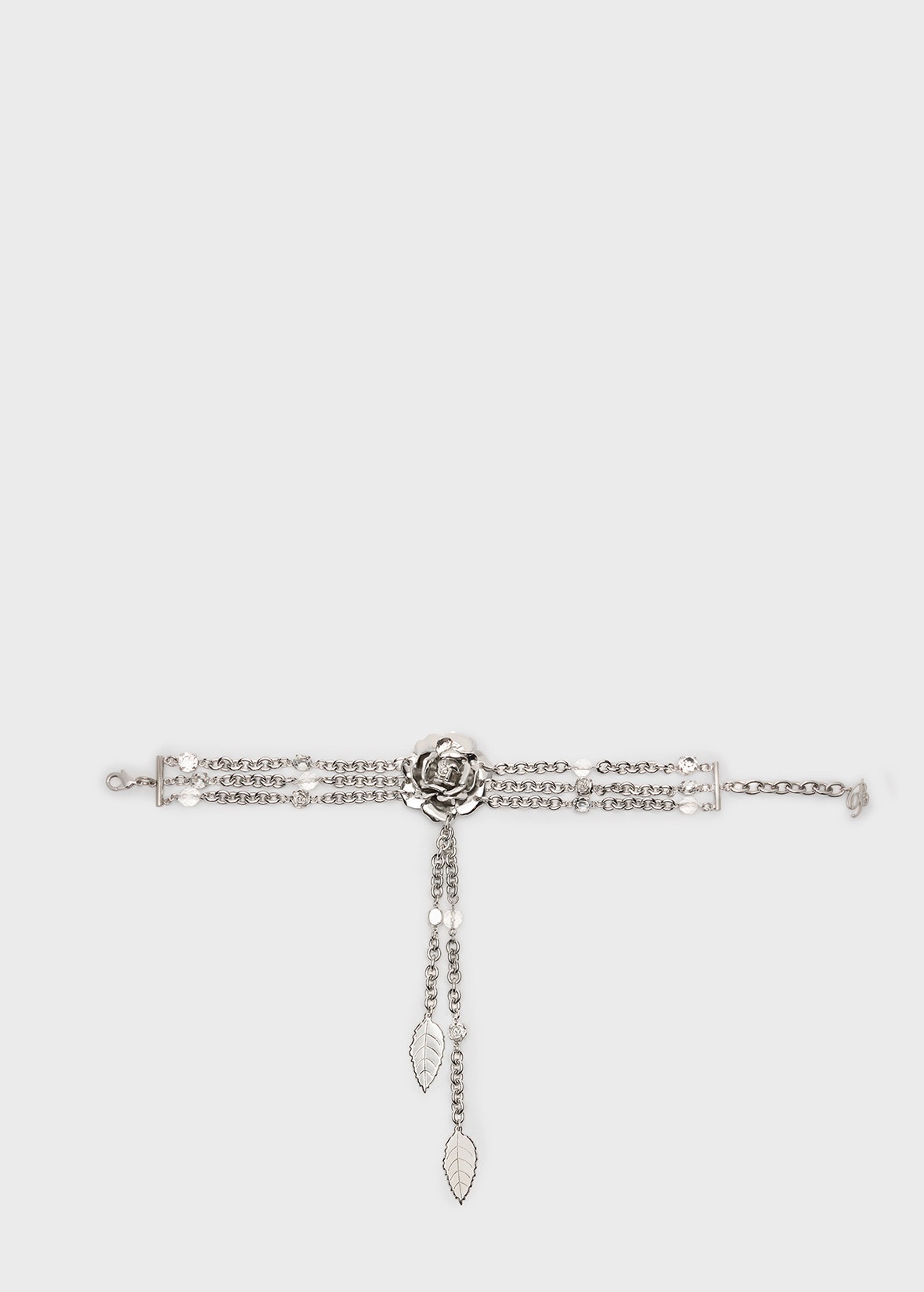 METAL CHOKER WITH CHARM AND ROSES - 2