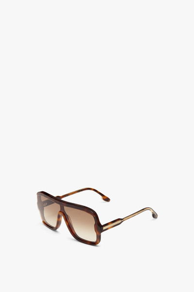 Victoria Beckham Layered Mask Sunglasses In Tortoise-Brown outlook