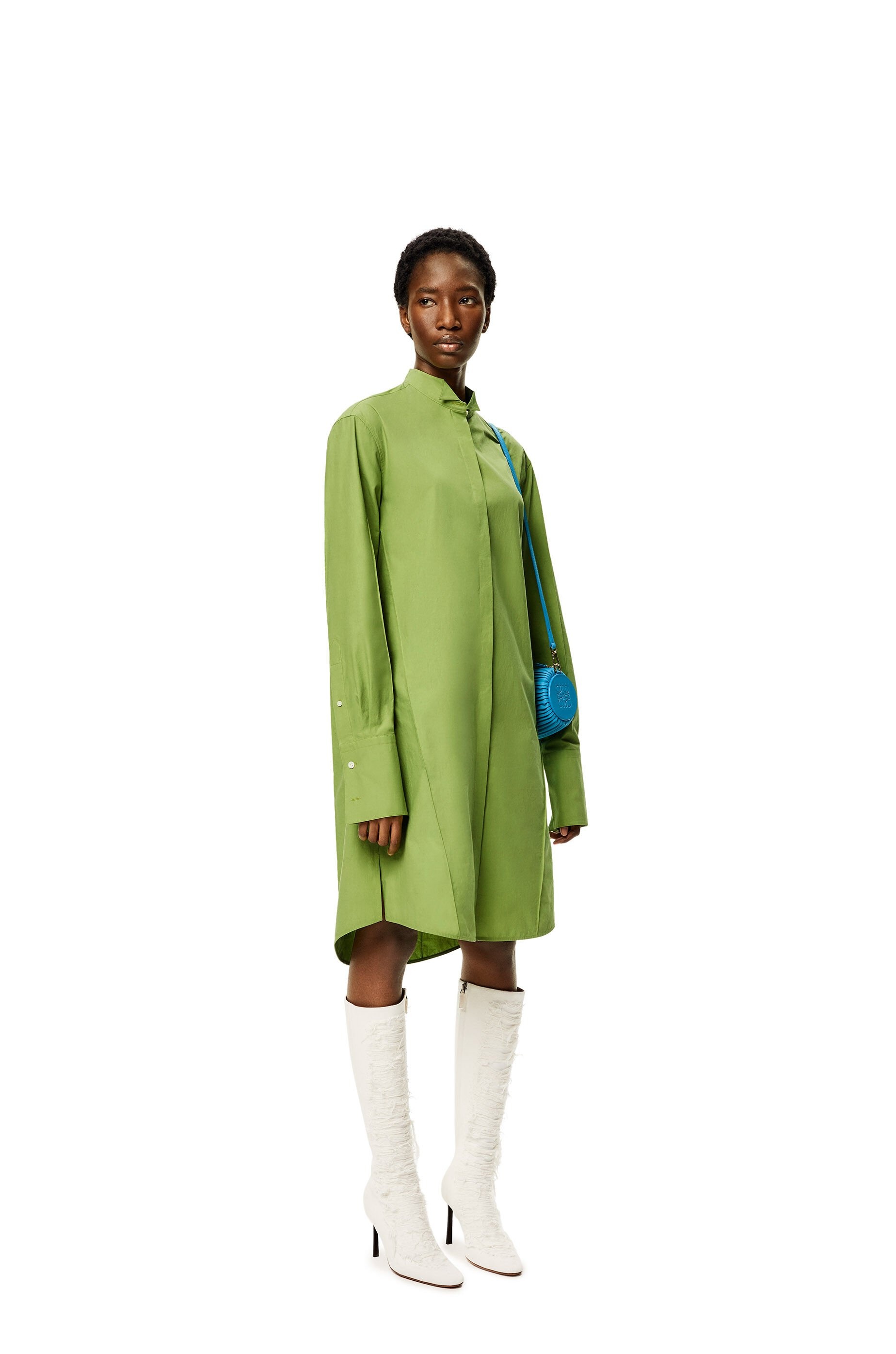 Pleated shirt dress in cotton - 2