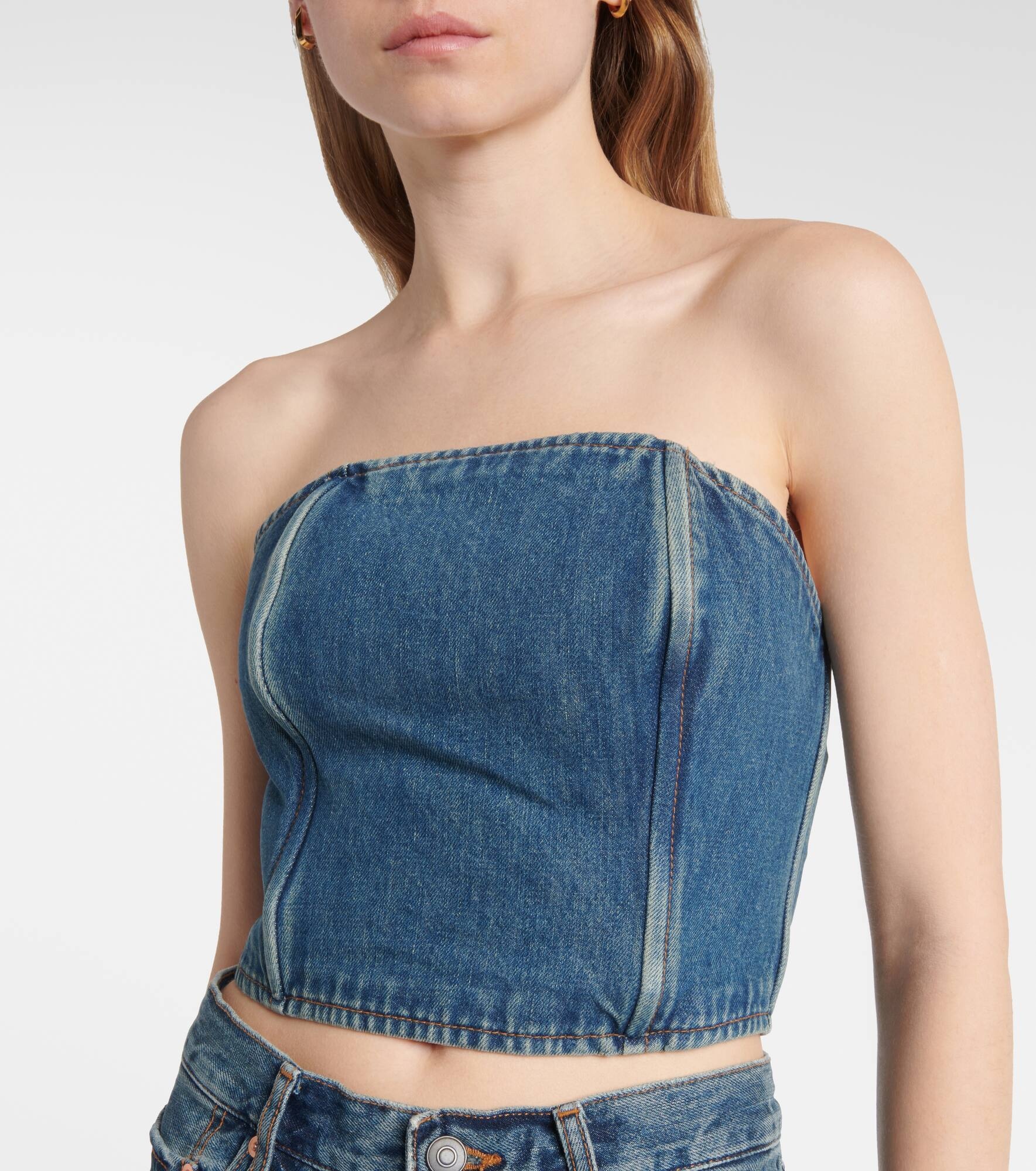Denim tube top - 4