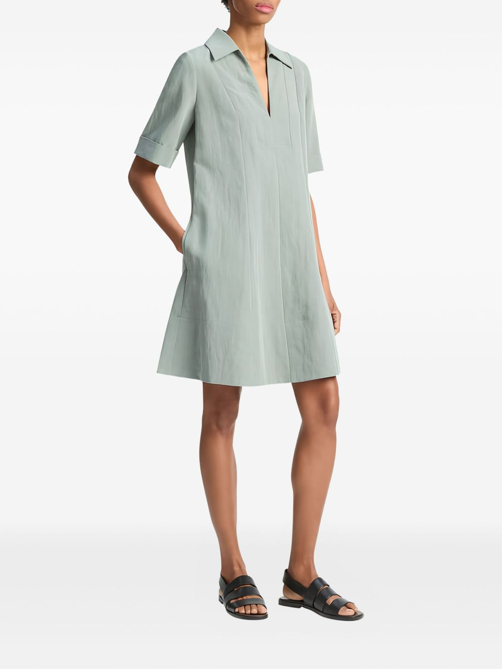 short-sleeve A-line dress - 2