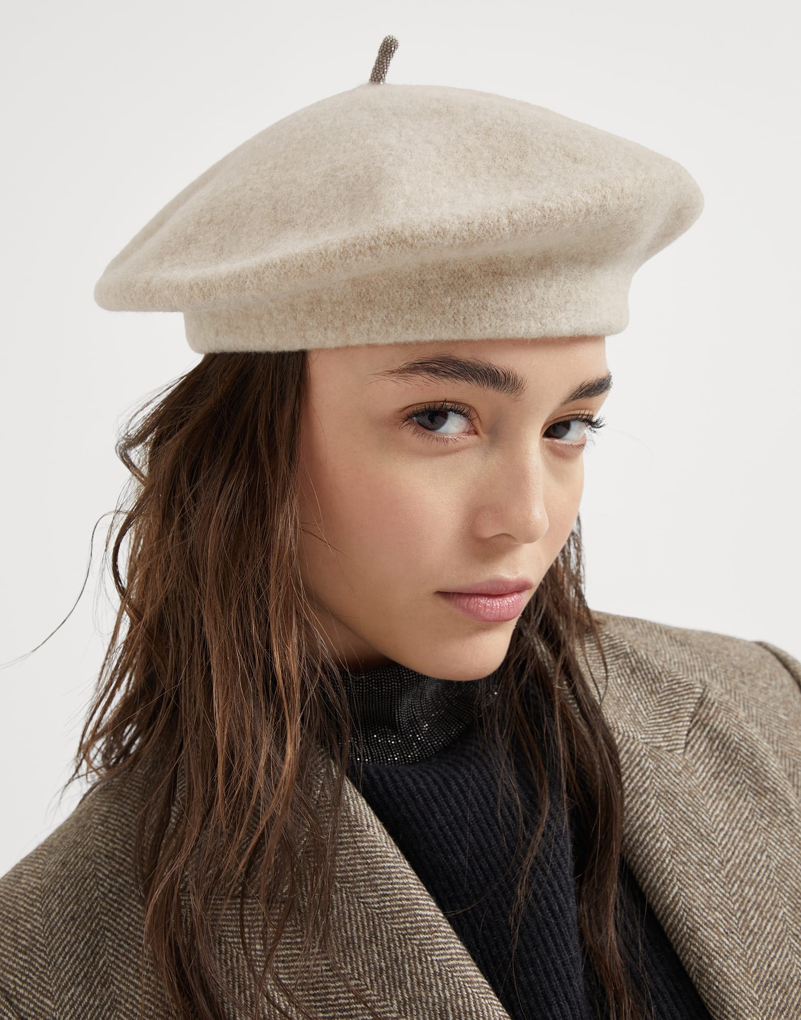 Wool beret with Precious detail - 3