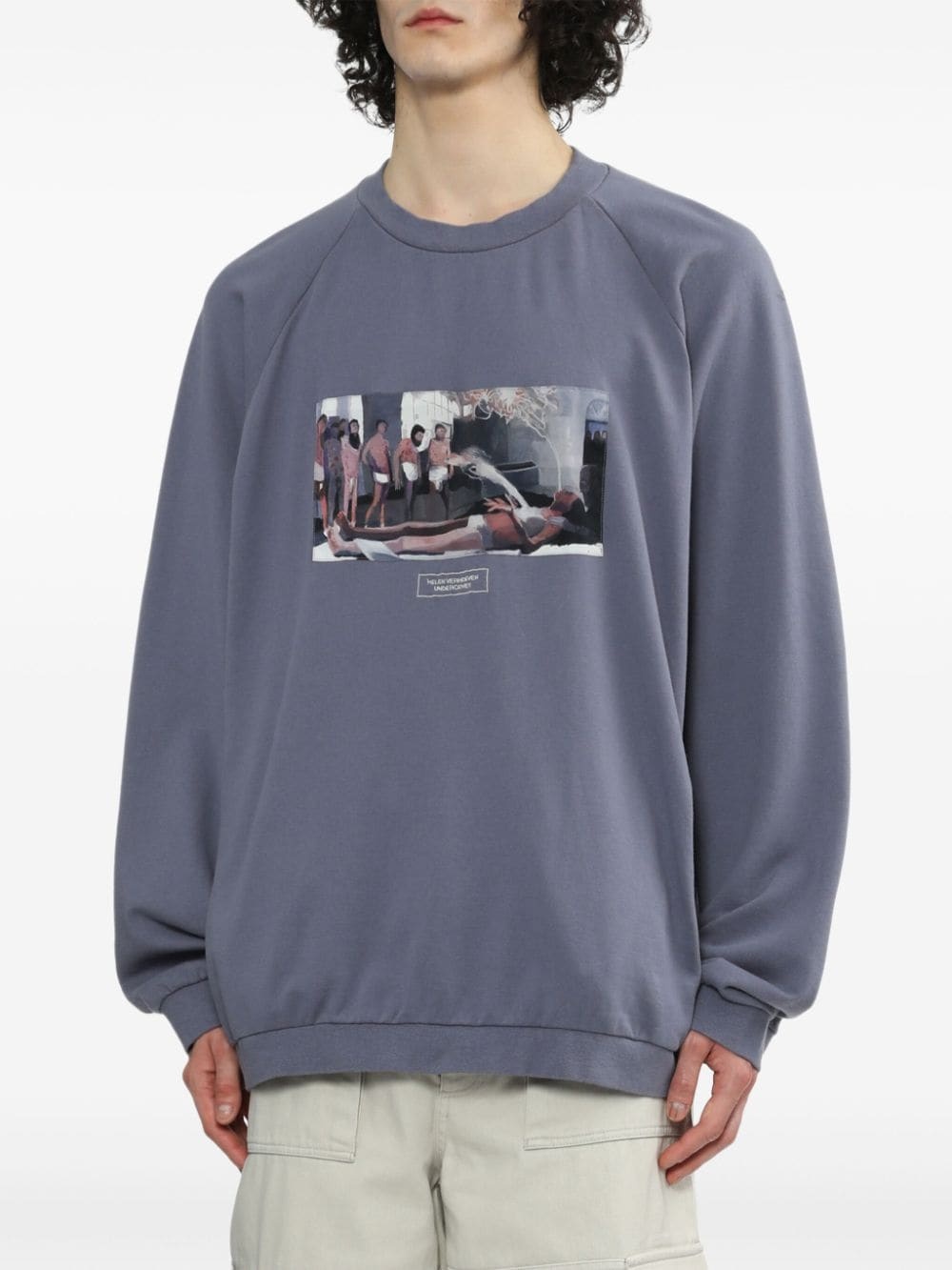painterly-print cotton sweatshirt - 3