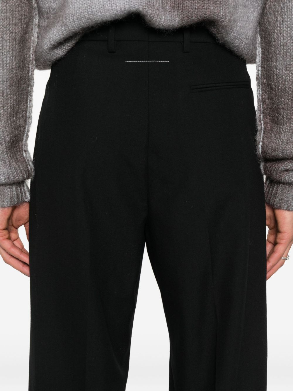 pleated straight-leg trousers - 5