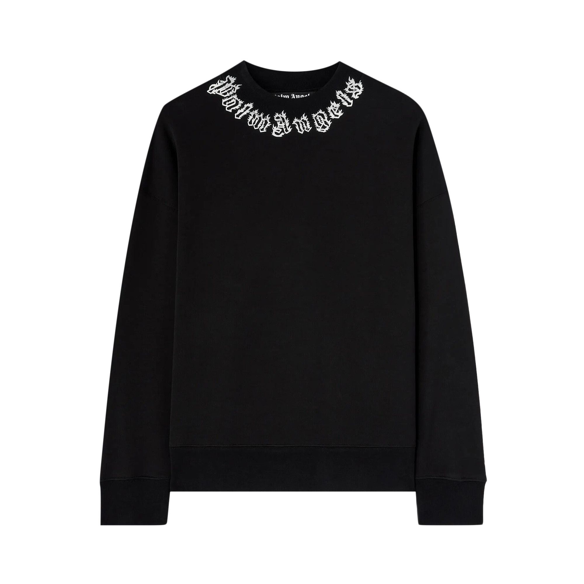 Palm Angels Neck Logo Crew 'Black/Off White' - 1